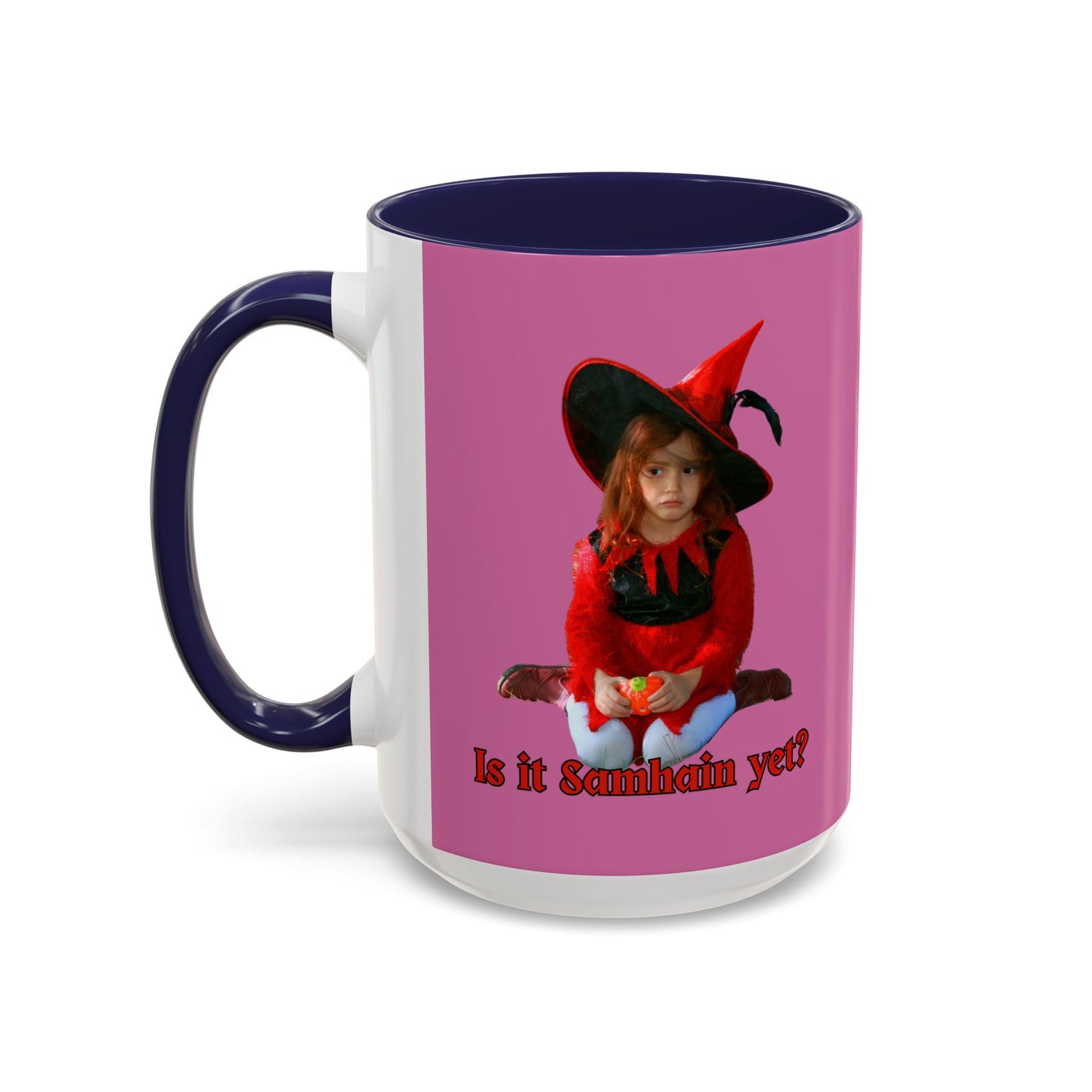 Is it Samhain yet? Pink Accent Mug by CreepyCrafts.boo
