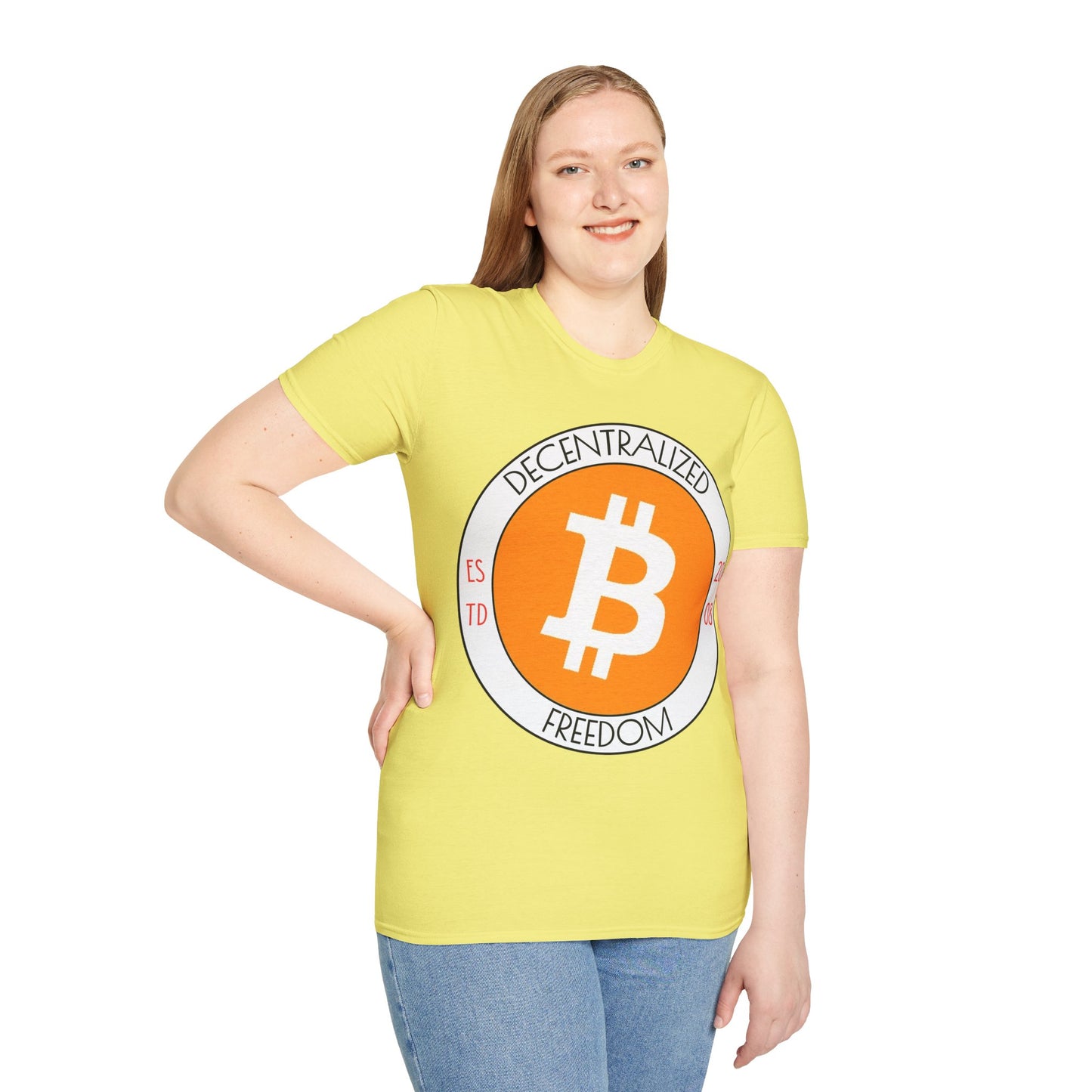 Bitcoin Decentralized Freedom LTcolors Unisex T-Shirt by cypherpunkgear.com