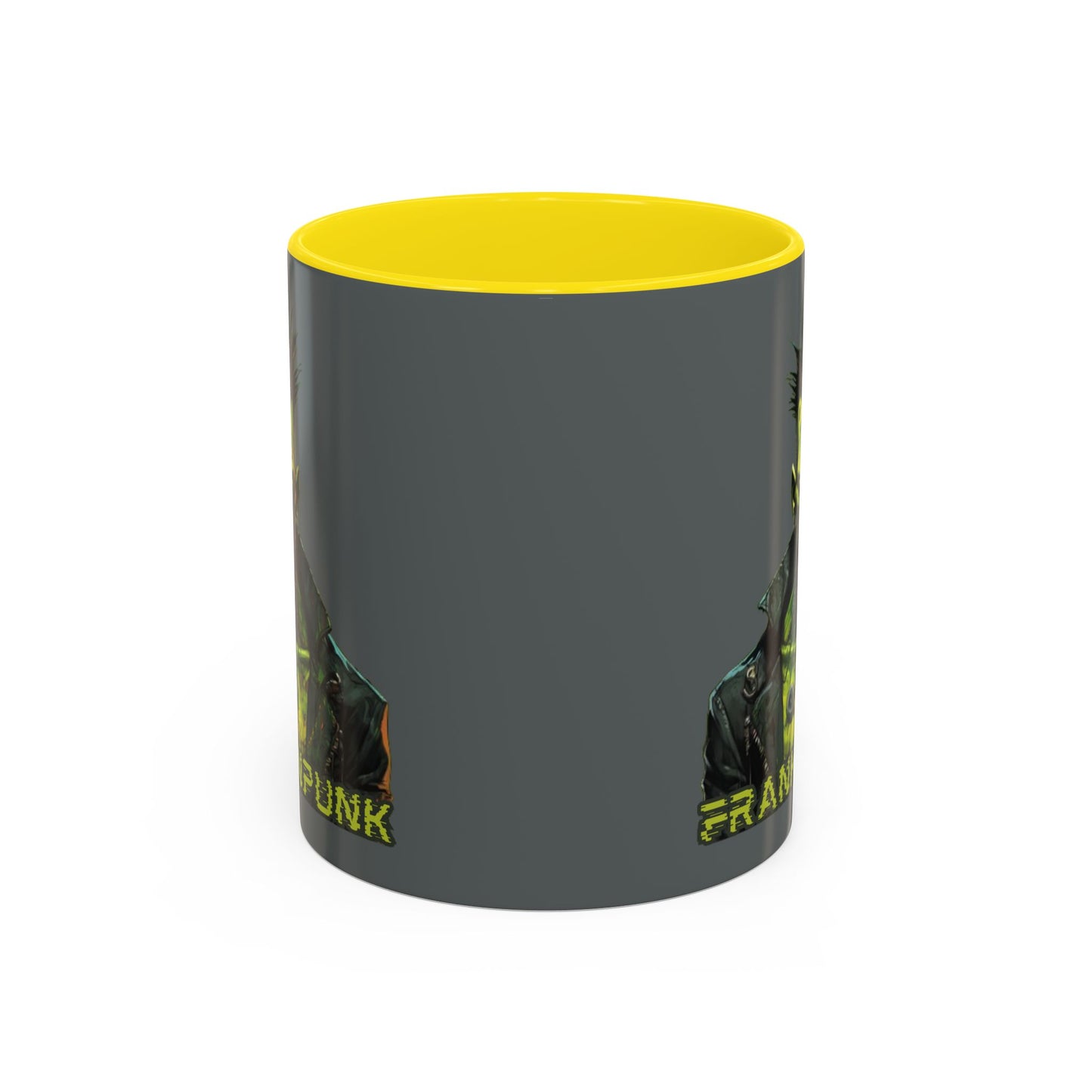 Frankenpunk Grey Accent Mug by CreepyCrafts.boo