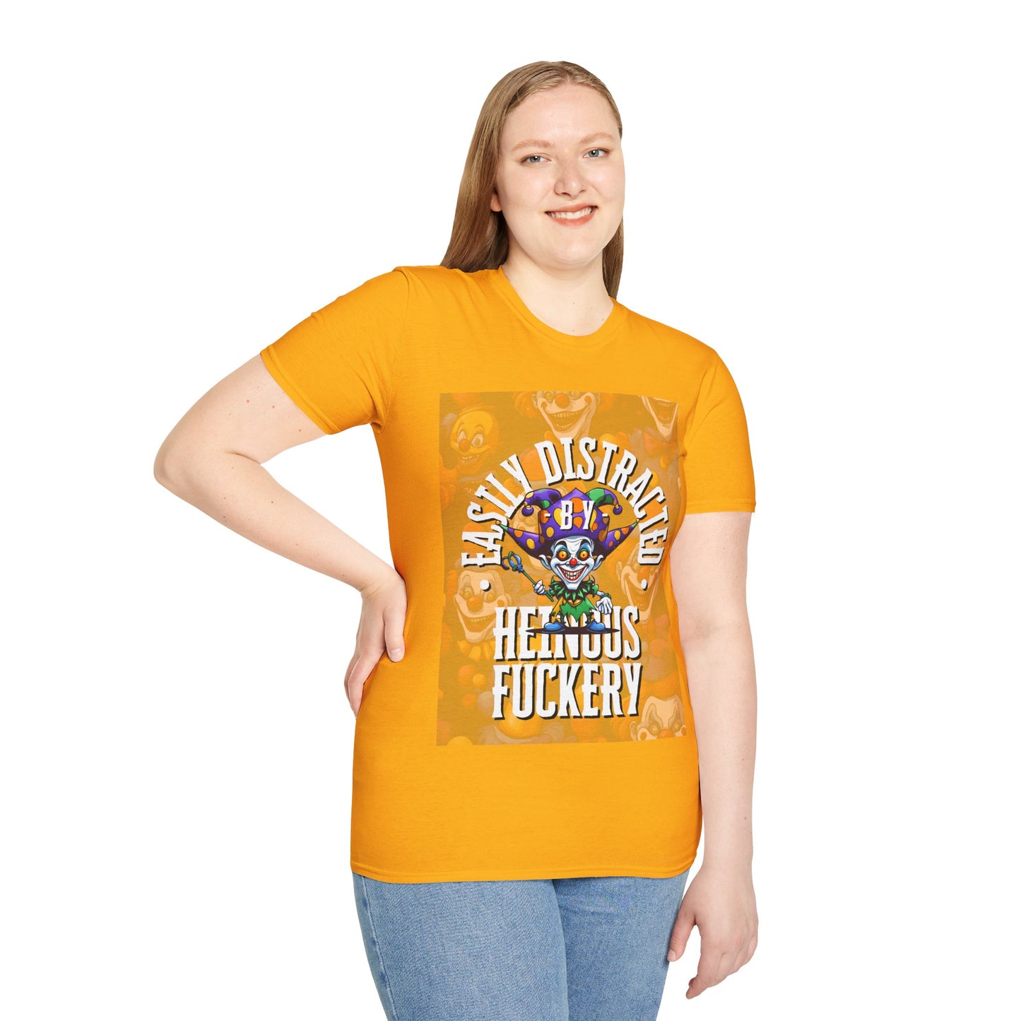 Easily Distracted by Heinous Fuckery Little Jincs LTcolors Unisex T-Shirt by cypherpunkgear.com
