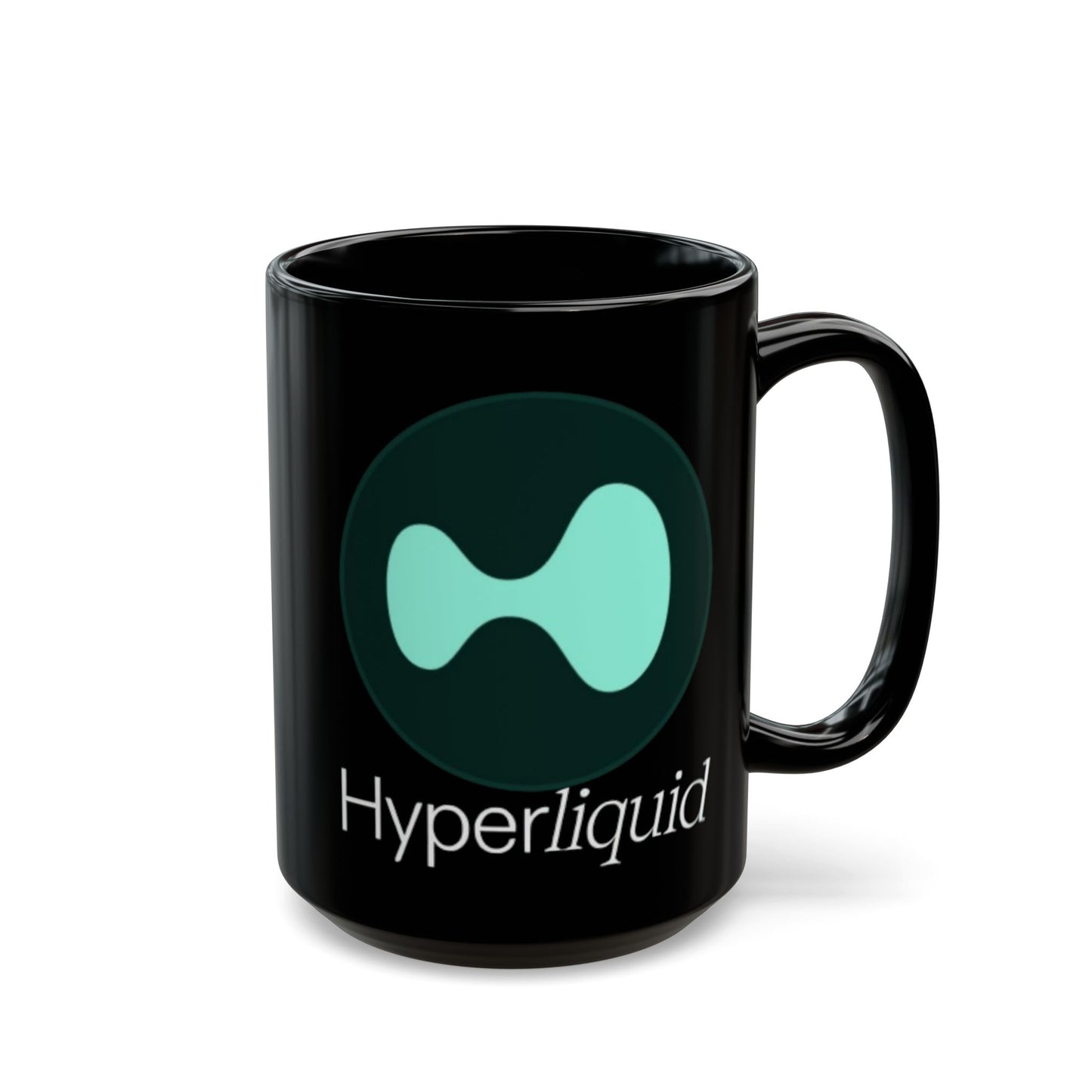 Hyperliquid White font Black Mug by cypherpunkgear.com