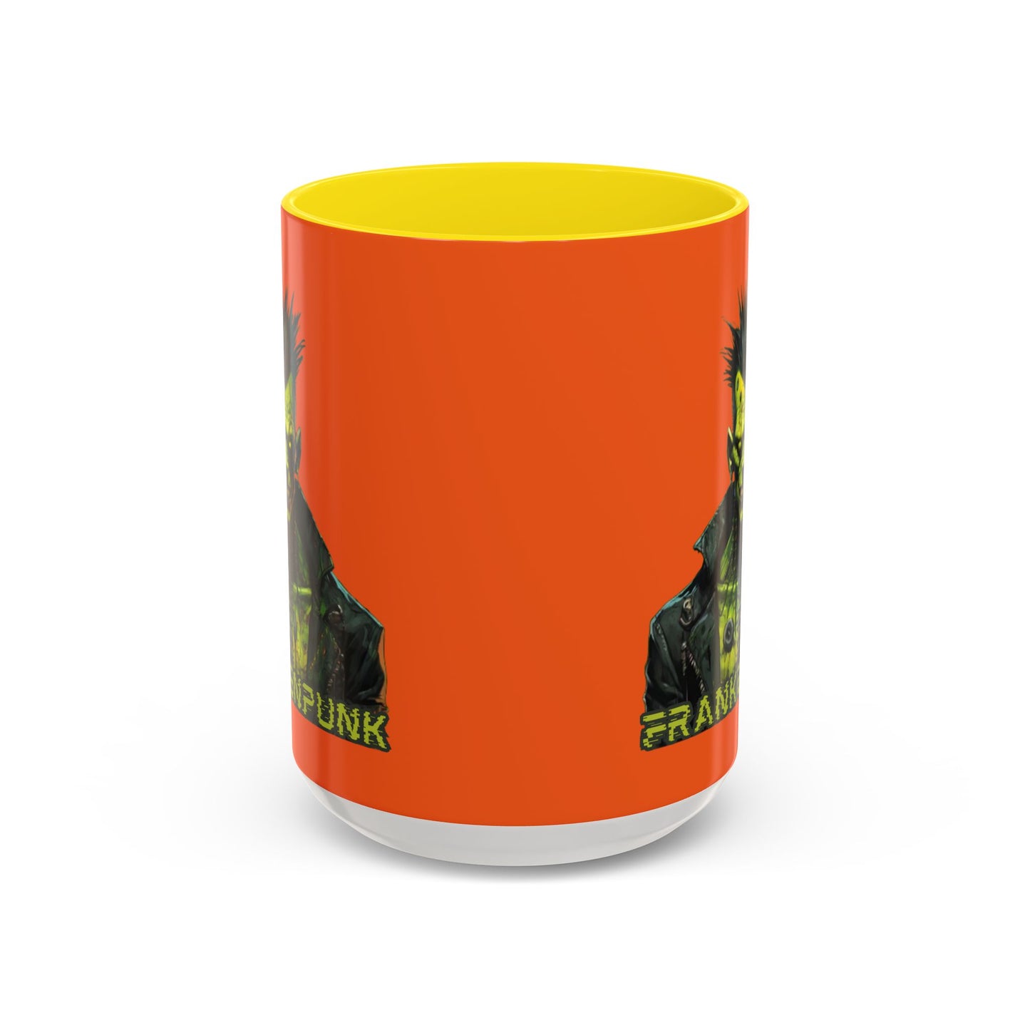 Frankenpunk Orange Accent Mug by CreepyCrafts.boo