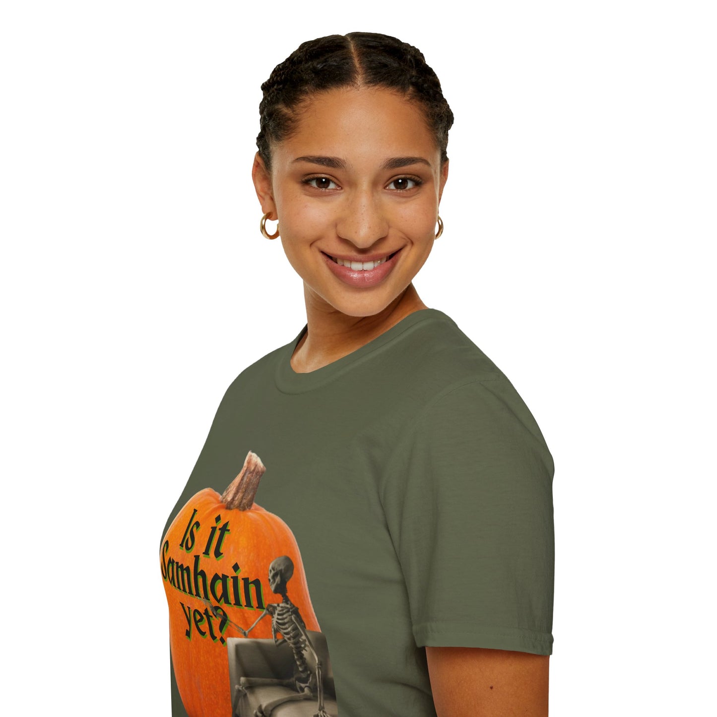 Is It Samhain Yet? Skeleton's Giant Pumpkin Dark colors Unisex T-Shirt by CreepyCrafts.boo