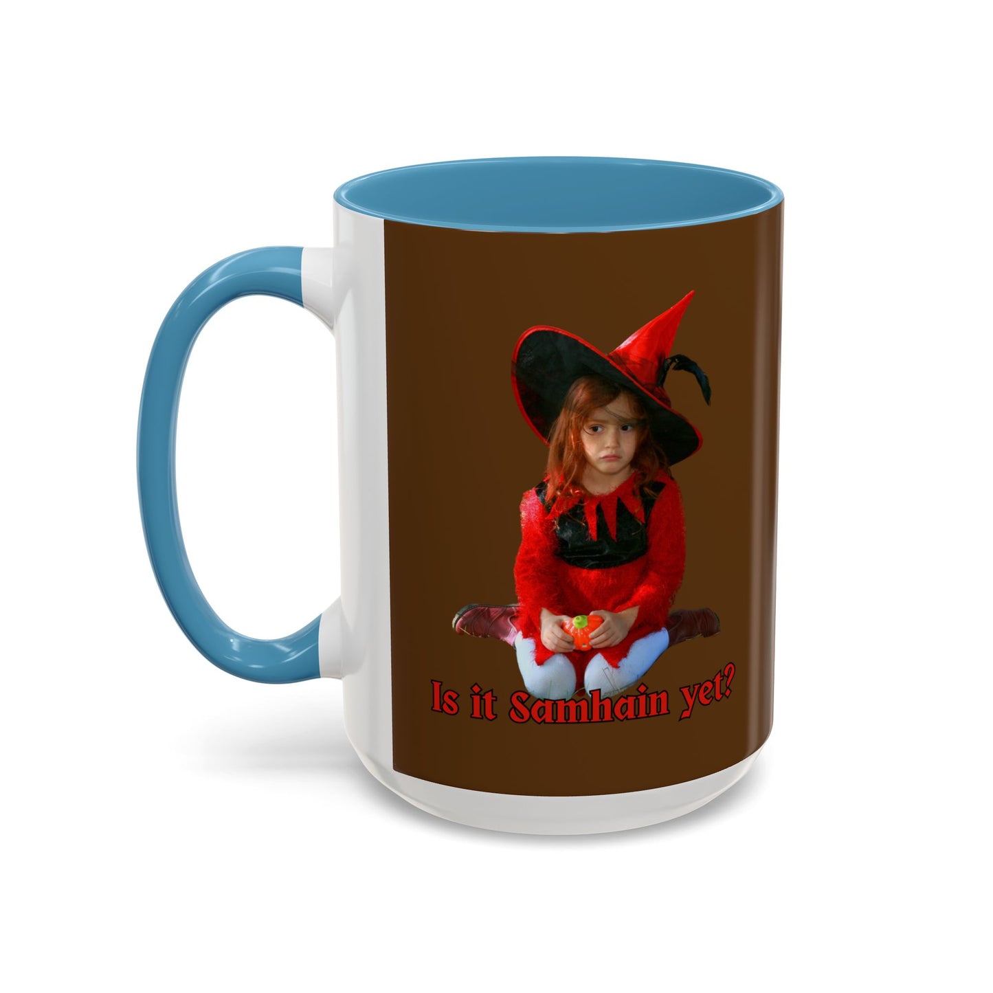Is it Samhain yet? Brown Accent Mug by CreepyCrafts.boo