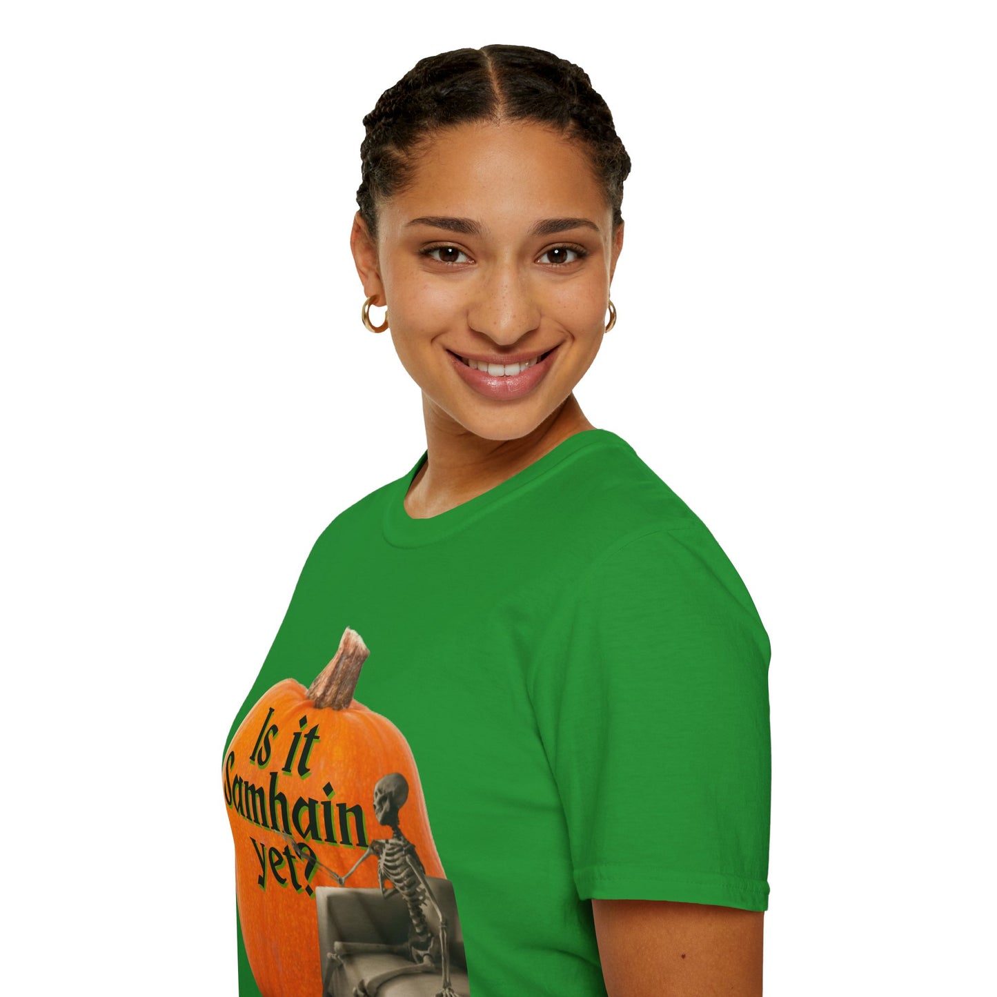 Is It Samhain Yet? Skeleton's Giant Pumpkin Dark colors Unisex T-Shirt by CreepyCrafts.boo