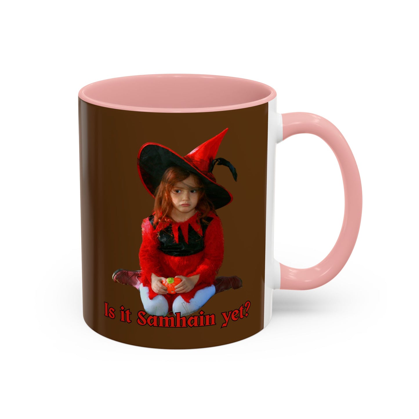 Is it Samhain yet? Brown Accent Mug by CreepyCrafts.boo