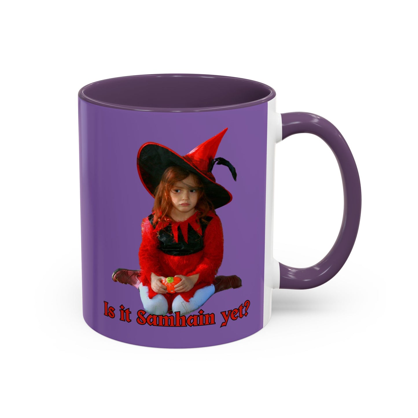 Is it Samhain yet? Light Purple Accent Mug by CreepyCrafts.boo