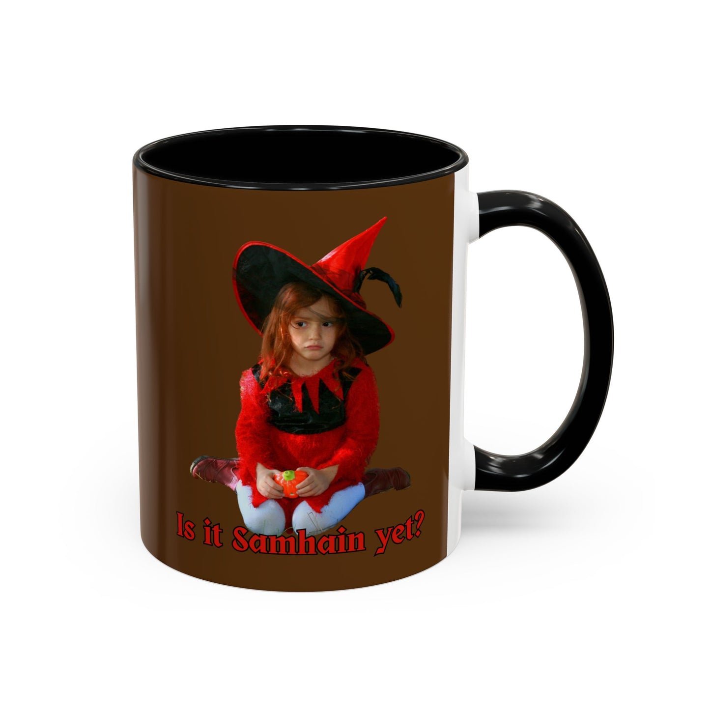 Is it Samhain yet? Brown Accent Mug by CreepyCrafts.boo