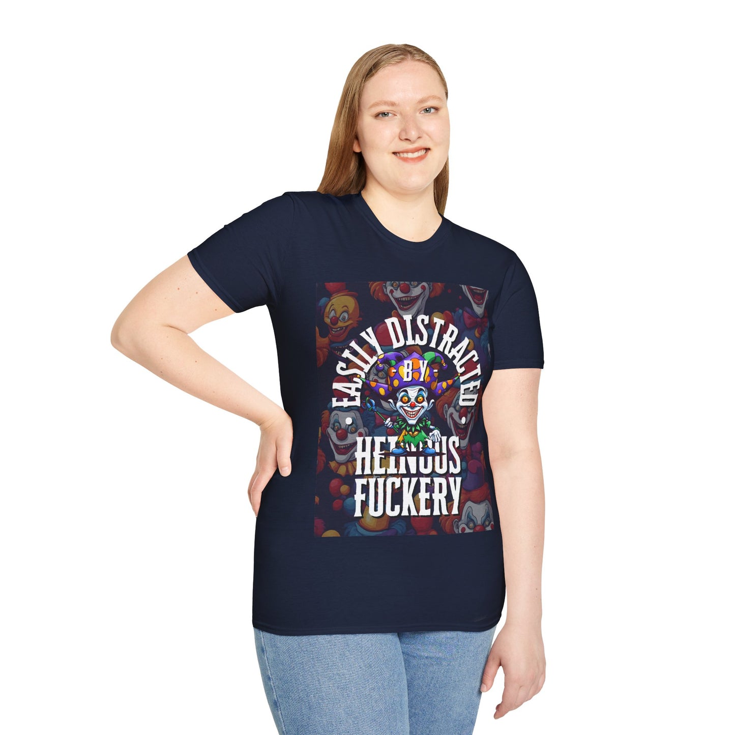 Easily Distracted by Heinous Fuckery Little Jincs DKcolors Unisex T-Shirt by cypherpunkgear.com