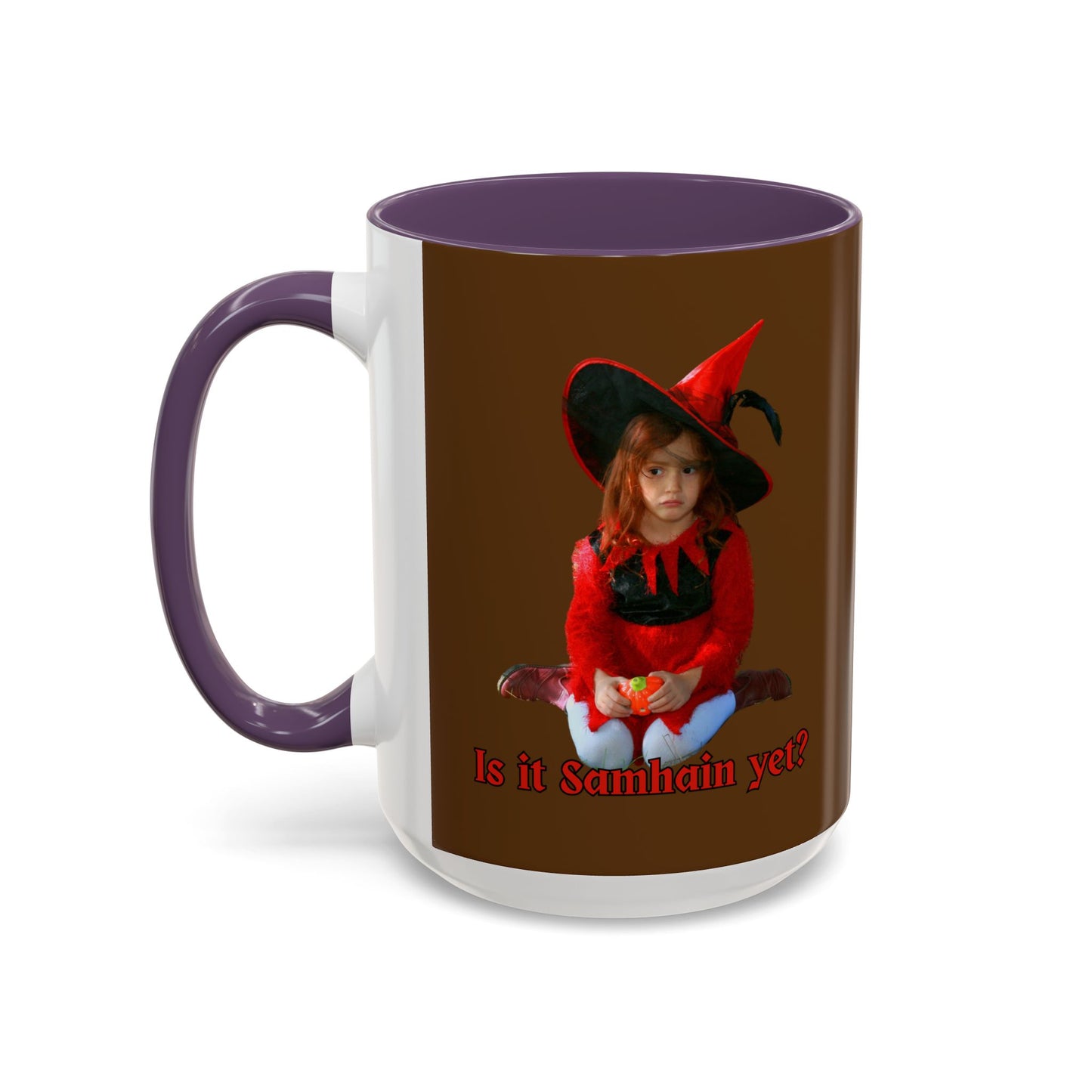 Is it Samhain yet? Brown Accent Mug by CreepyCrafts.boo