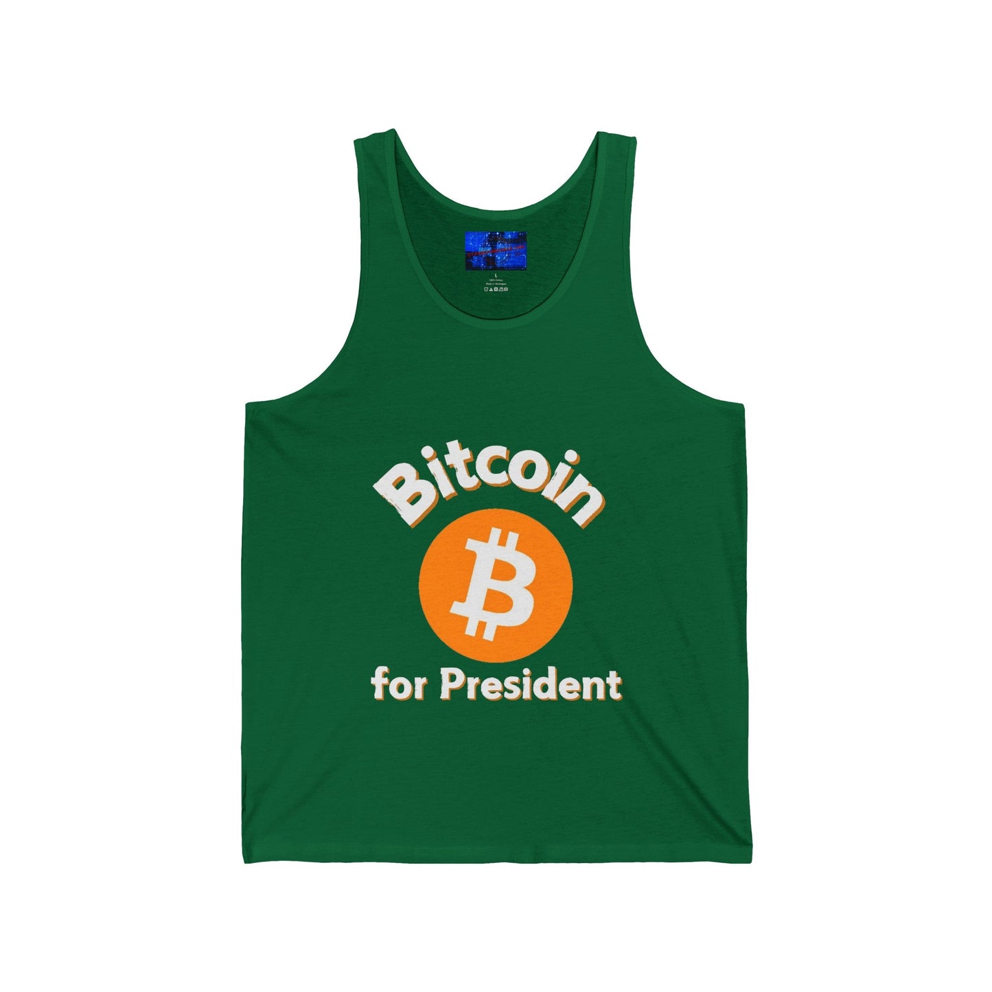 Bitcoin (BTC) for President Unisex Jersey Tank Top by cypherpunkgear – cypherpunkgear.com | Cypherpunk Merch