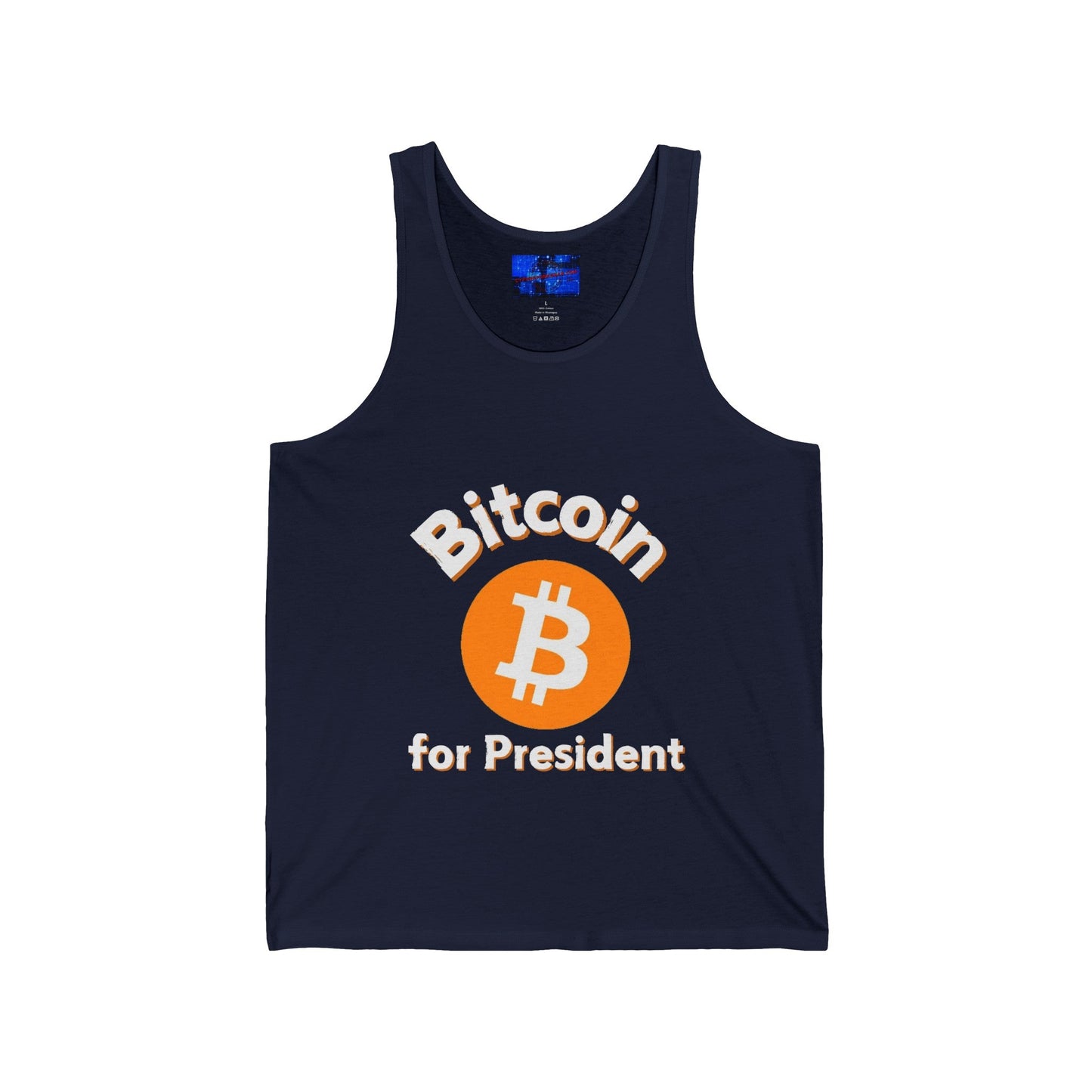 Bitcoin (BTC) for President Unisex Jersey Tank Top by cypherpunkgear – cypherpunkgear.com | Cypherpunk Merch