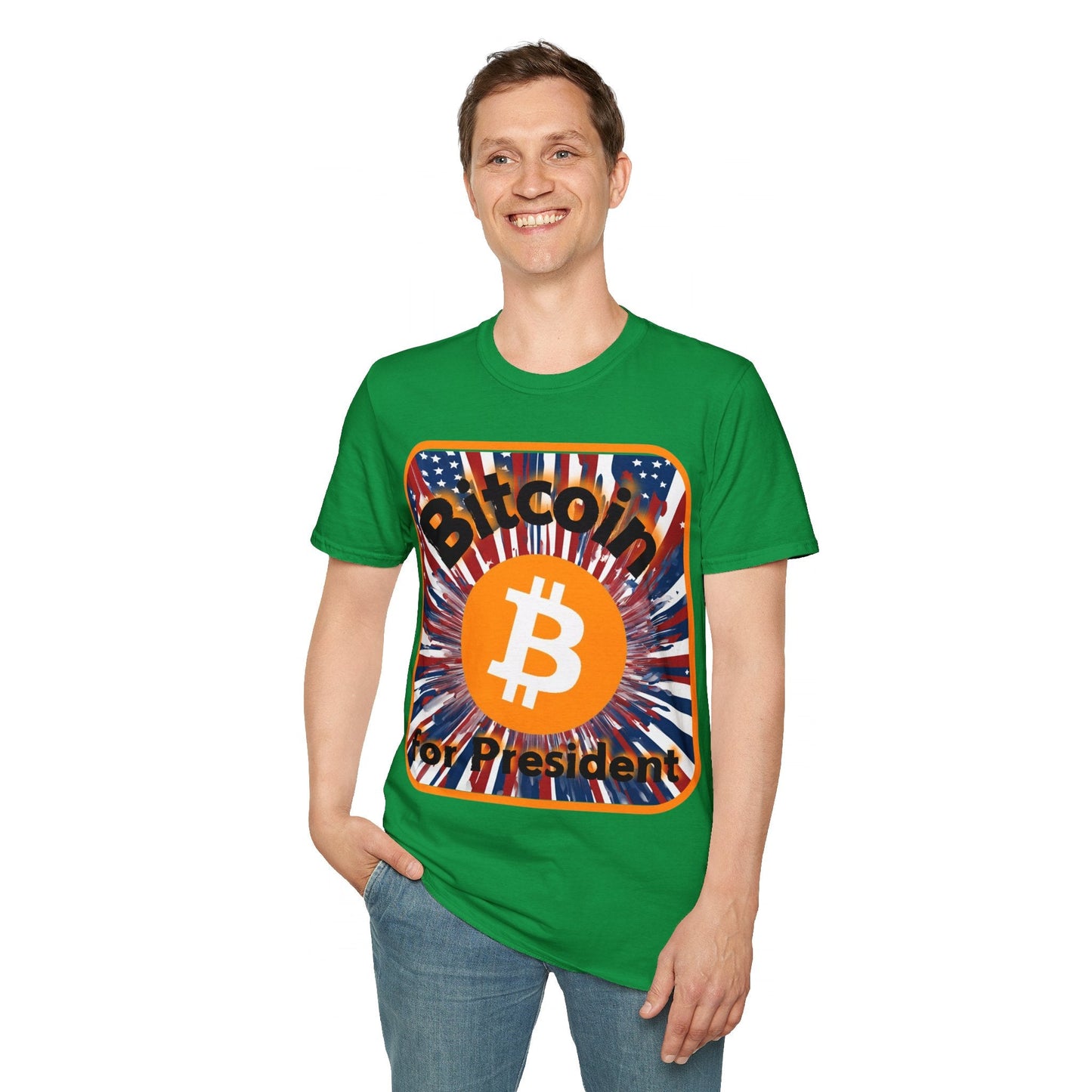 Bitcoin (BTC) for President USA DKcolors Unisex T-Shirt by cypherpunkgear – cypherpunkgear.com | Cypherpunk Merch