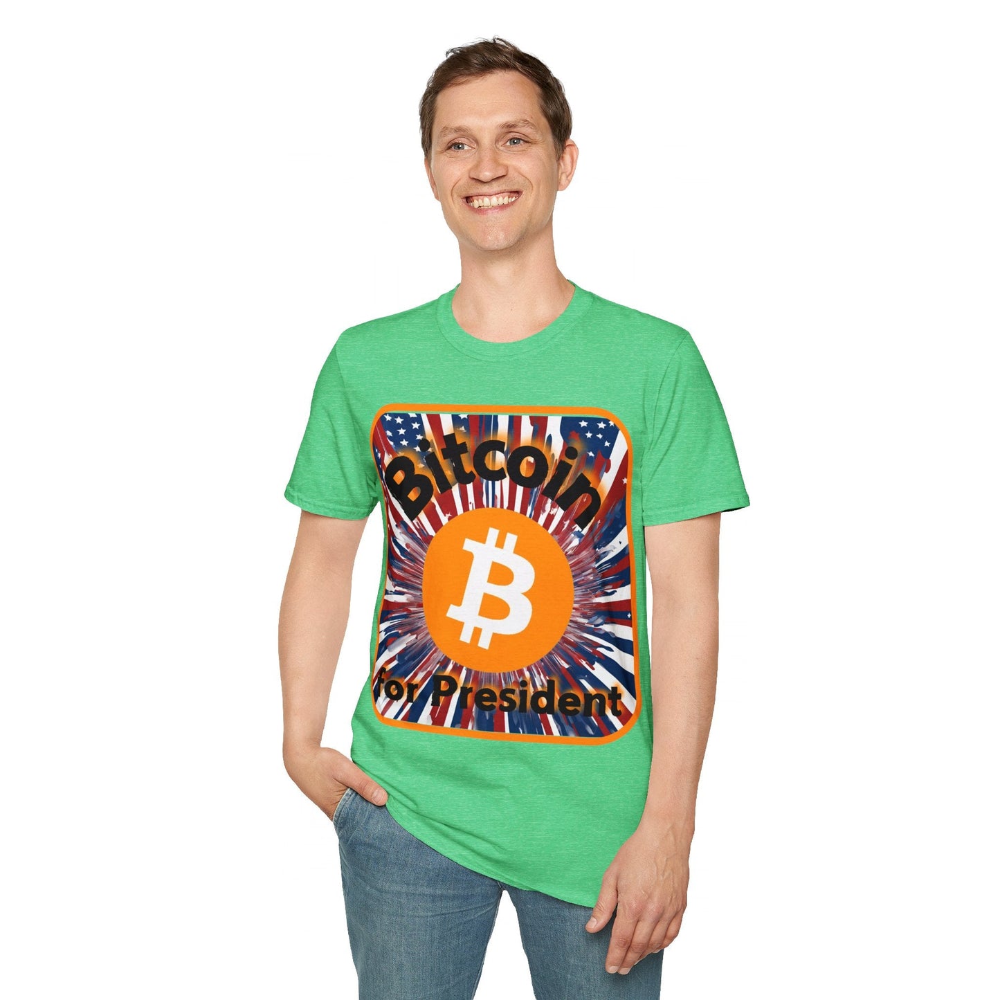 Bitcoin (BTC) for President USA DKcolors Unisex T-Shirt by cypherpunkgear – cypherpunkgear.com | Cypherpunk Merch