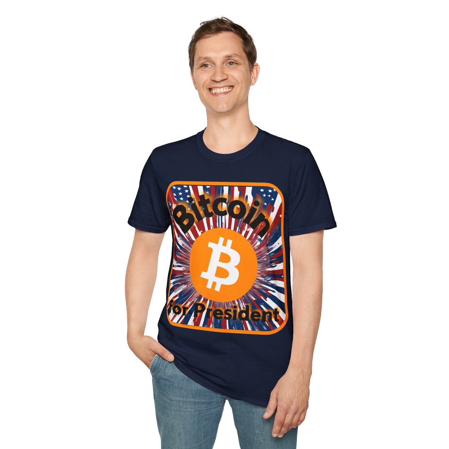 Bitcoin (BTC) for President USA DKcolors Unisex T-Shirt by cypherpunkgear – cypherpunkgear.com | Cypherpunk Merch