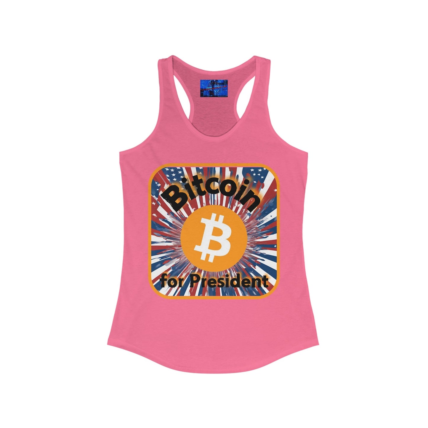 Bitcoin (BTC) for President USA Women's Racerback Tank Top by cypherpunkgear – cypherpunkgear.com | Cypherpunk Merch