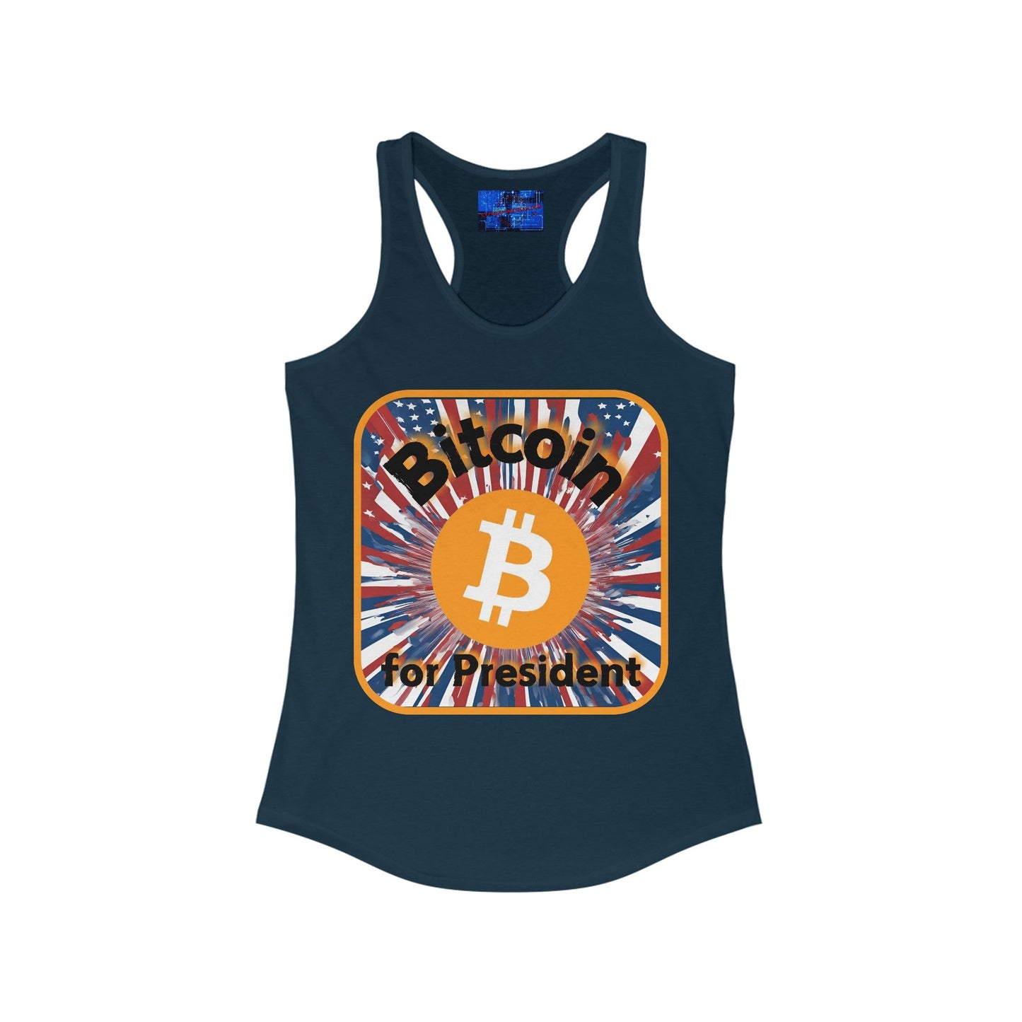 Bitcoin (BTC) for President USA Women's Racerback Tank Top by cypherpunkgear – cypherpunkgear.com | Cypherpunk Merch