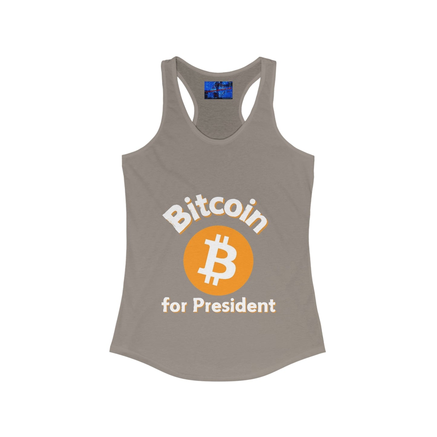 Bitcoin (BTC) for President Women's Racerback Tank Top by cypherpunkgear – cypherpunkgear.com | Cypherpunk Merch