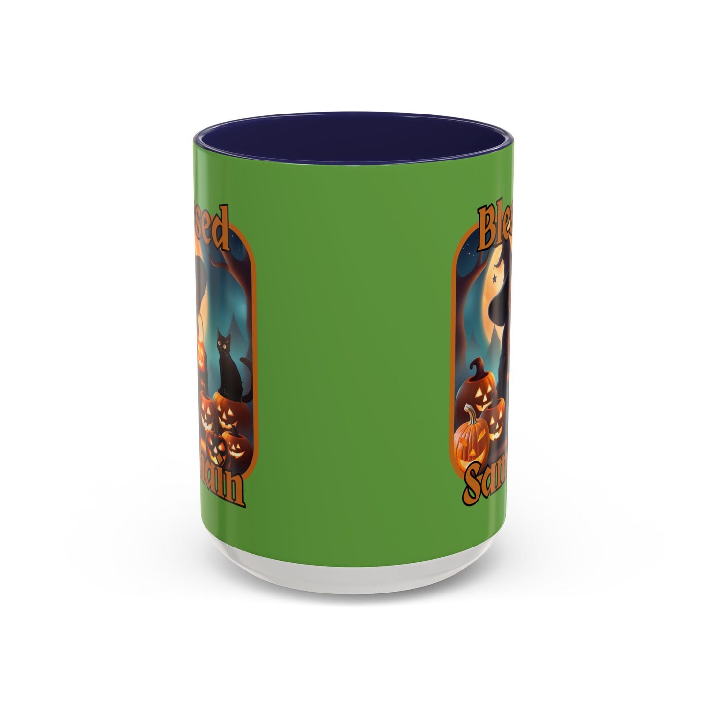 Blessed Samhain Cute Witch ORfont Accent Mug by cypherpunkgear – cypherpunkgear.com | Cypherpunk Merch