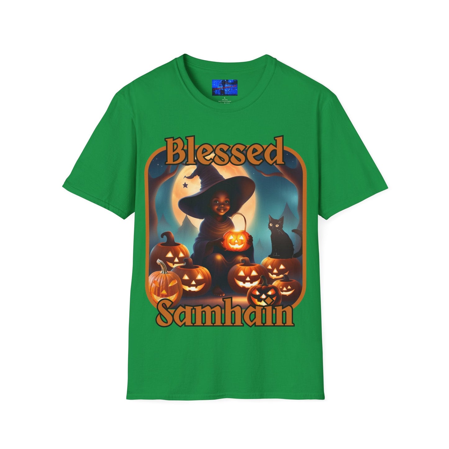 Blessed Samhain Cute Witch ORfont DKcolors Unisex T-Shirt by cypherpunkgear – cypherpunkgear.com | Cypherpunk Merch