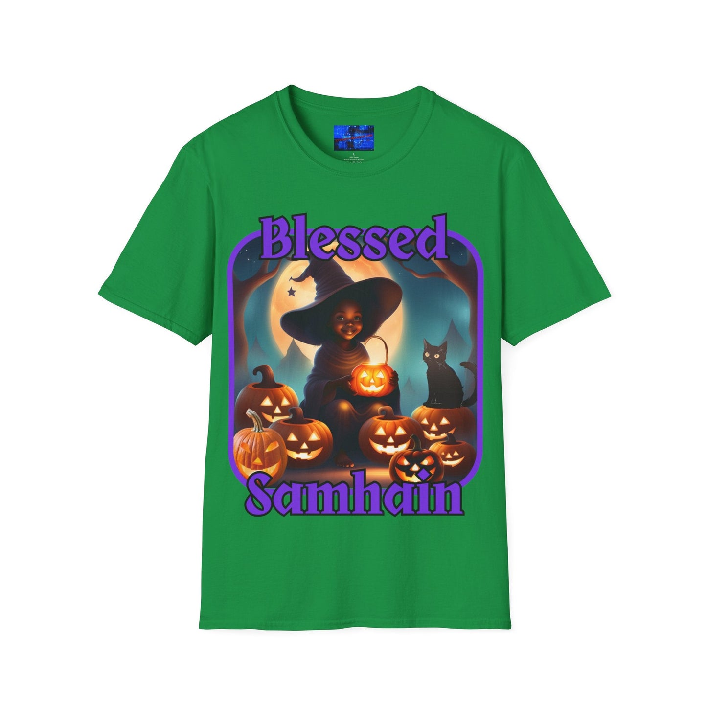 Blessed Samhain Cute Witch PRfont DKcolors Unisex T-Shirt by cypherpunkgear – cypherpunkgear.com | Cypherpunk Merch