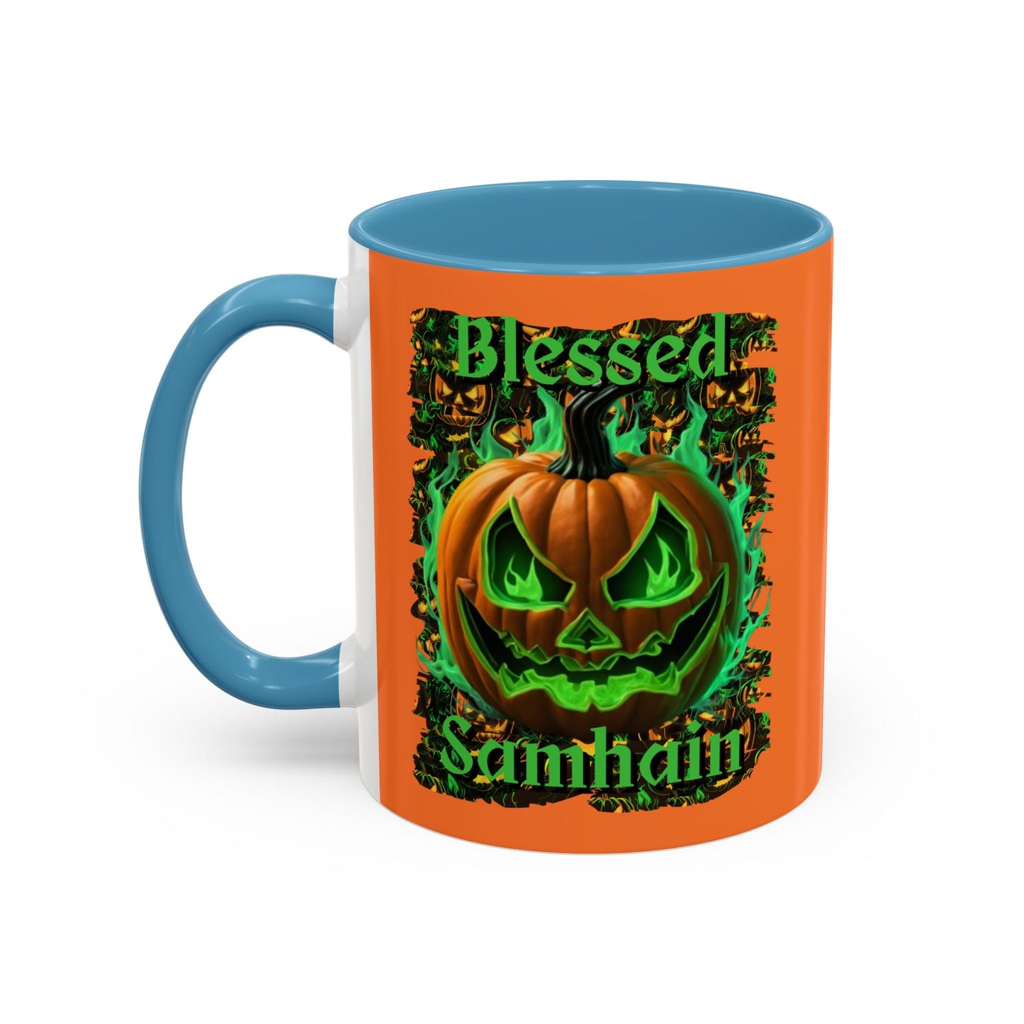 Blessed Samhain Green Jack Accent Mug by cypherpunkgear – cypherpunkgear.com | Cypherpunk Merch