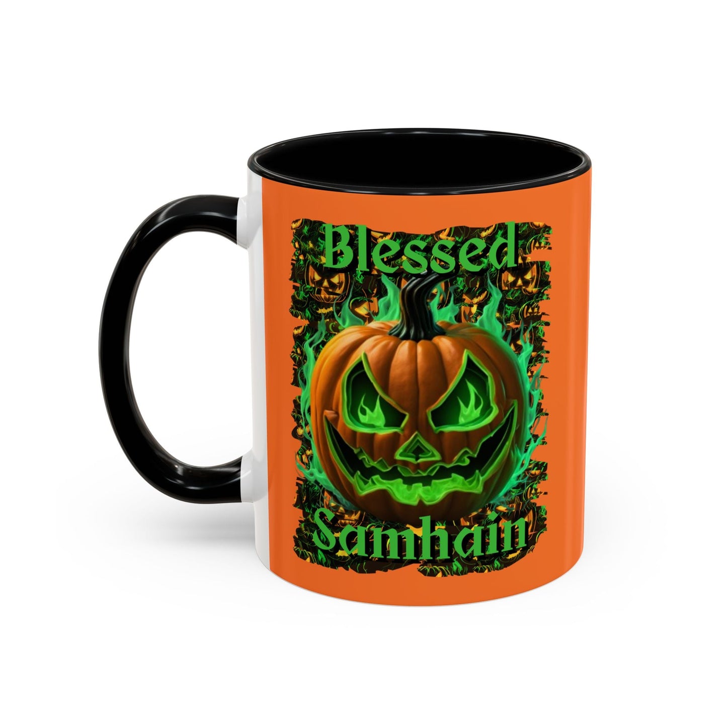 Blessed Samhain Green Jack Accent Mug by cypherpunkgear – cypherpunkgear.com | Cypherpunk Merch
