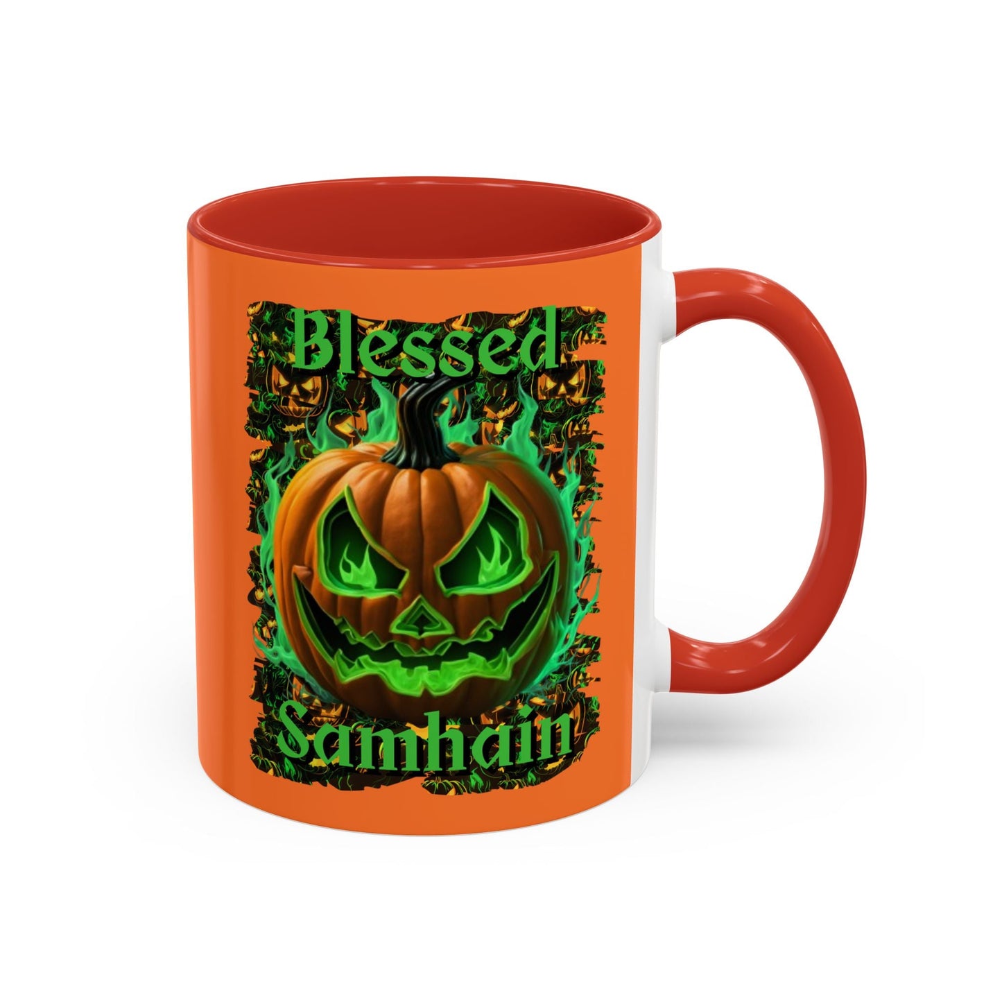 Blessed Samhain Green Jack Accent Mug by cypherpunkgear – cypherpunkgear.com | Cypherpunk Merch