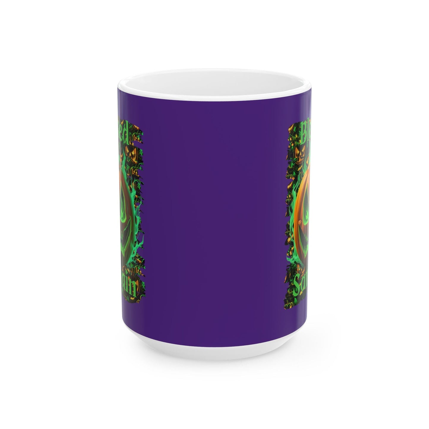 Blessed Samhain Green Jack Purple Mug by cypherpunkgear – cypherpunkgear.com | Cypherpunk Merch