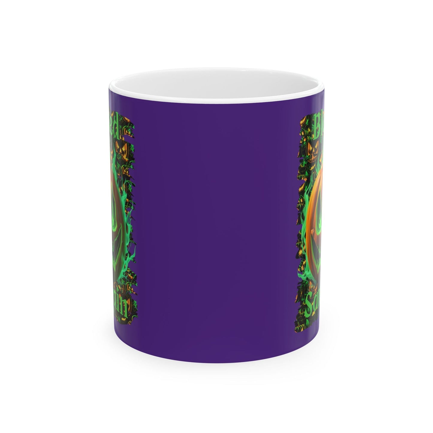 Blessed Samhain Green Jack Purple Mug by cypherpunkgear – cypherpunkgear.com | Cypherpunk Merch