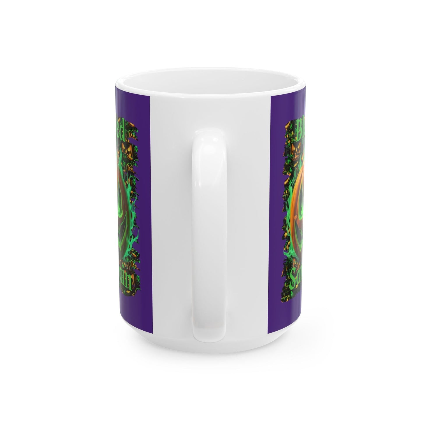 Blessed Samhain Green Jack Purple Mug by cypherpunkgear – cypherpunkgear.com | Cypherpunk Merch