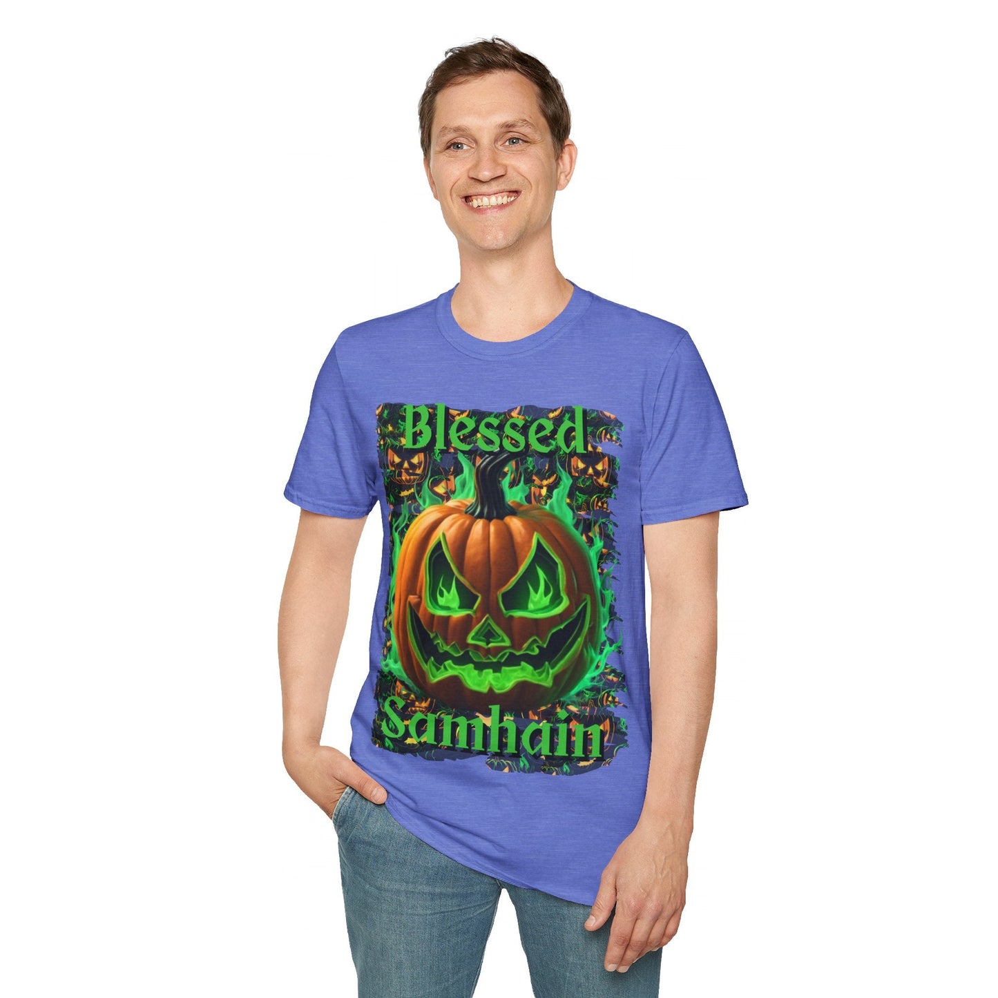 Blessed Samhain Green Jack Unisex T-Shirt by cypherpunkgear – cypherpunkgear.com | Cypherpunk Merch