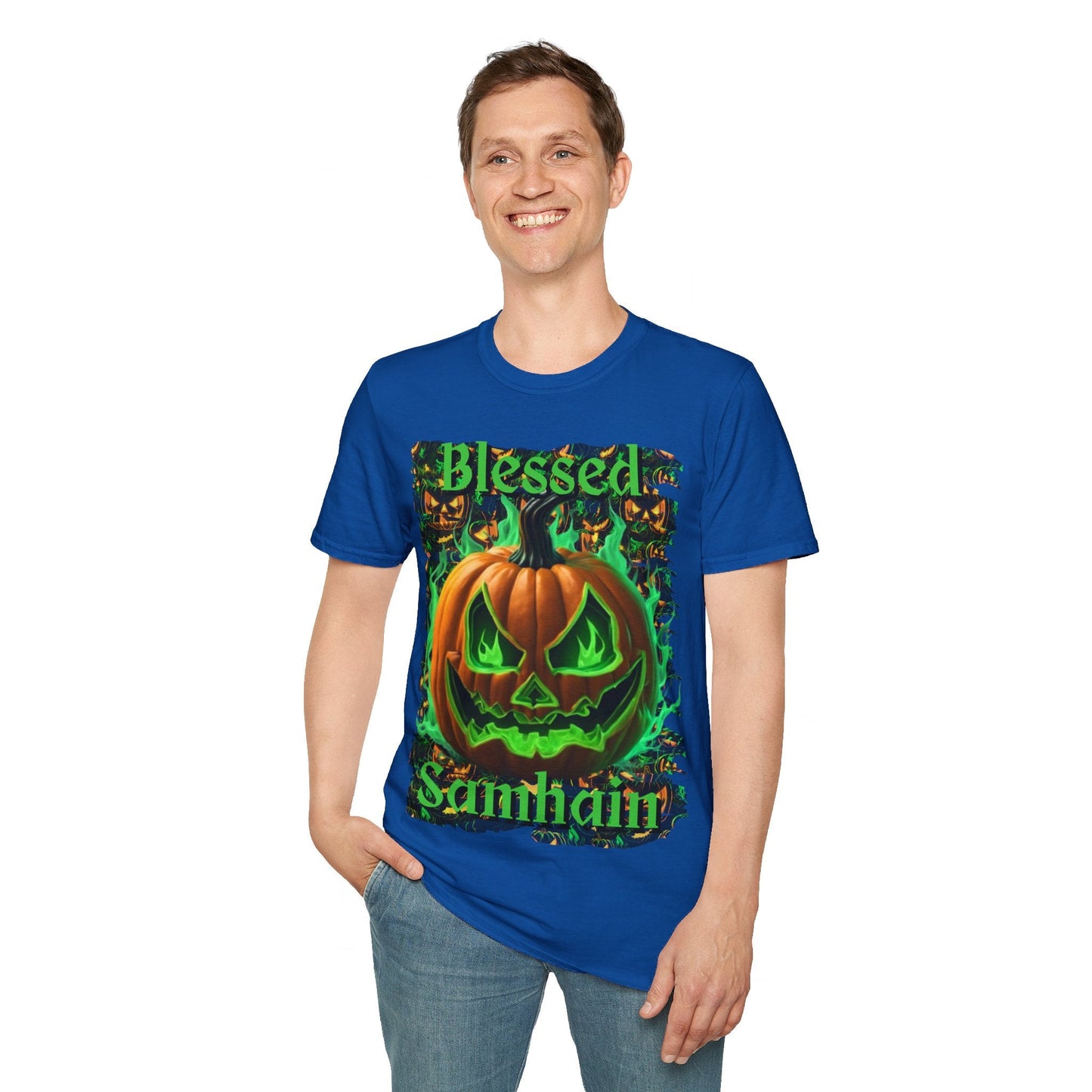 Blessed Samhain Green Jack Unisex T-Shirt by cypherpunkgear – cypherpunkgear.com | Cypherpunk Merch