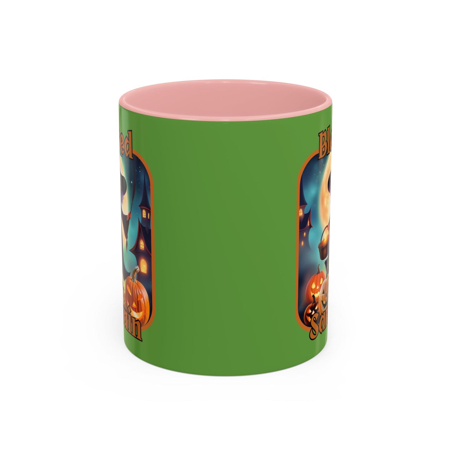 Blessed Samhain Little Witch ORfont Accent Mug by cypherpunkgear – cypherpunkgear.com | Cypherpunk Merch