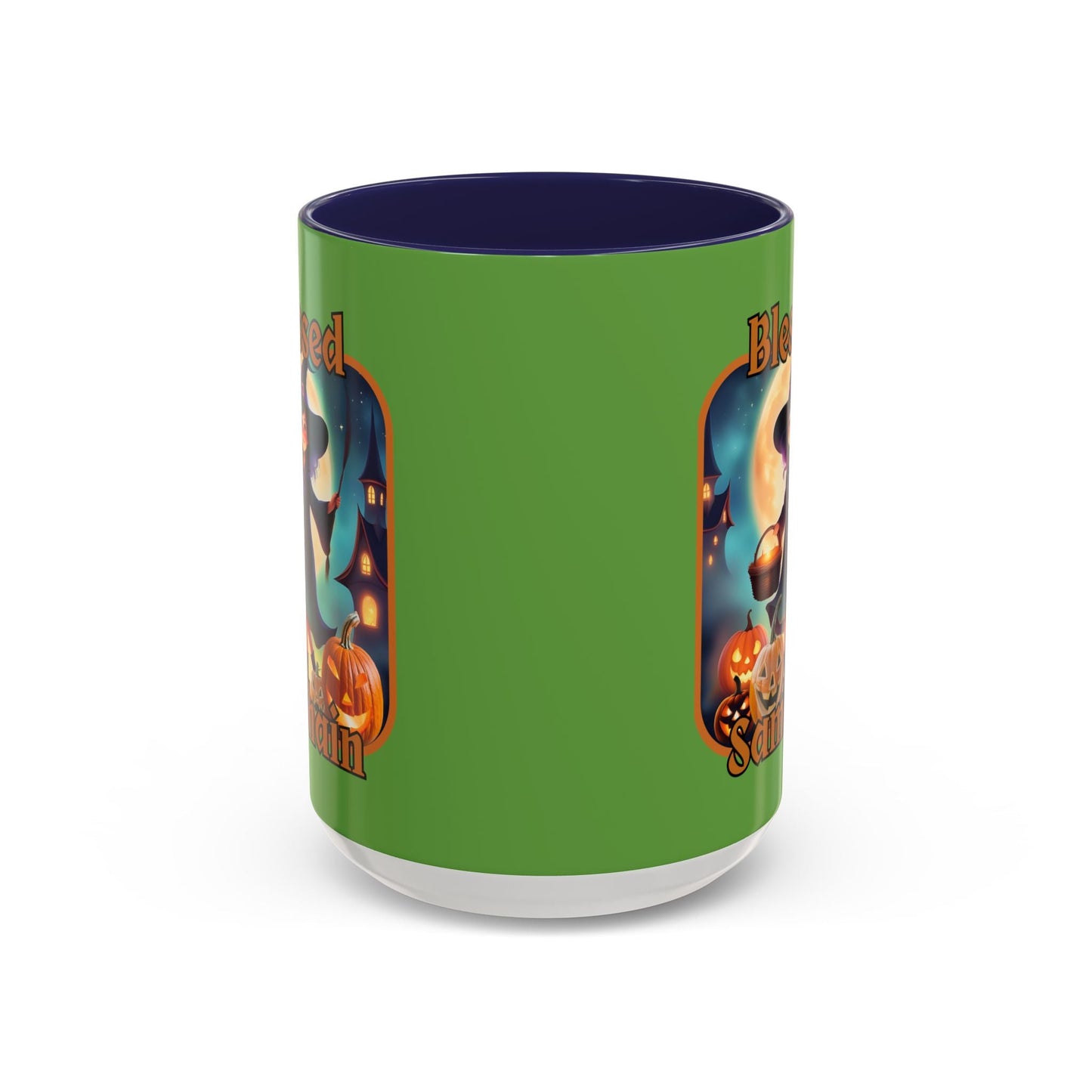 Blessed Samhain Little Witch ORfont Accent Mug by cypherpunkgear – cypherpunkgear.com | Cypherpunk Merch