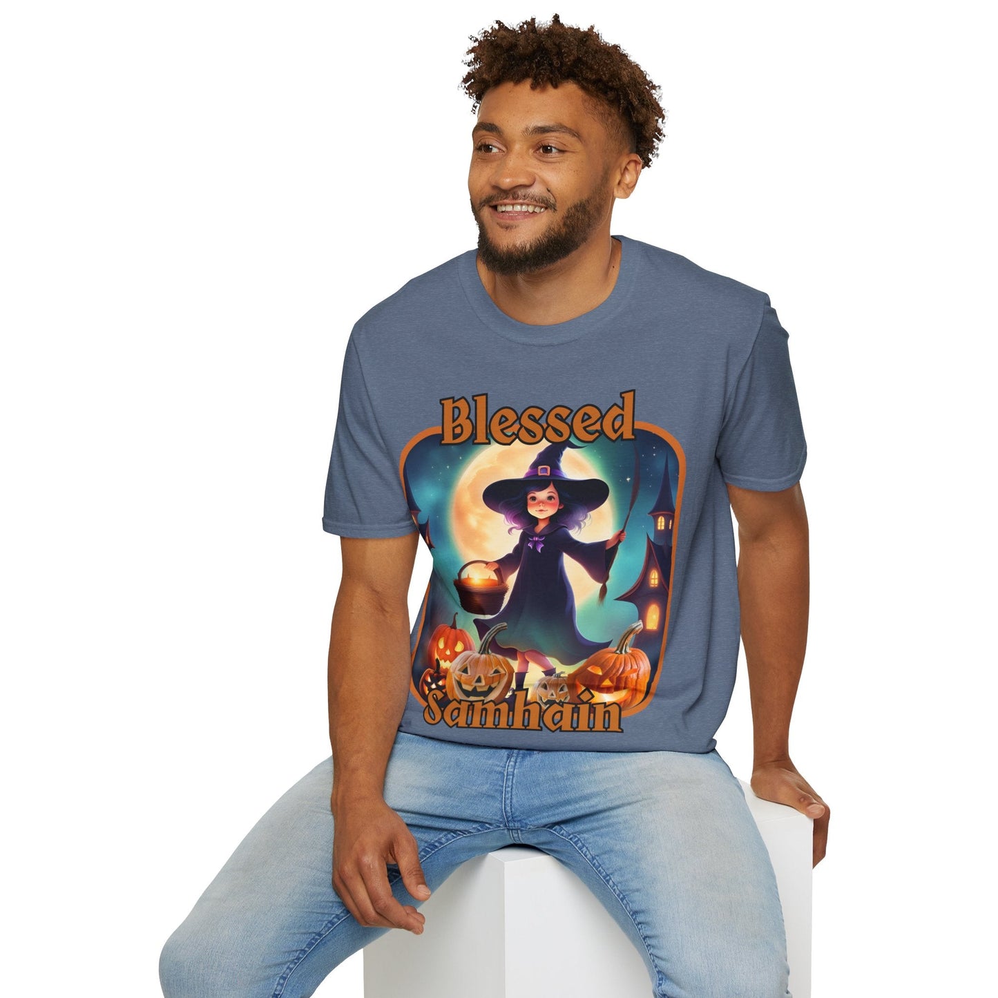 Blessed Samhain Little Witch ORfont DKcolors Unisex T-Shirt by cypherpunkgear – cypherpunkgear.com | Cypherpunk Merch