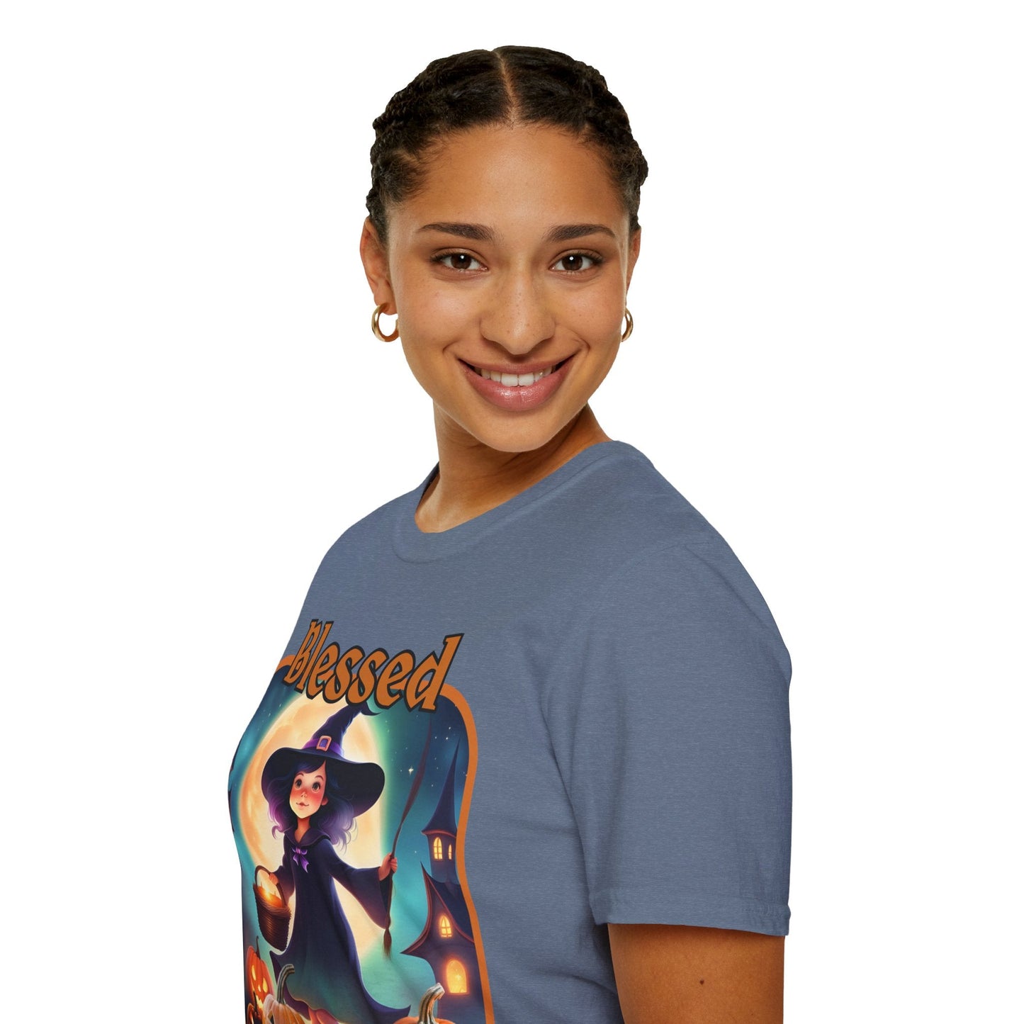 Blessed Samhain Little Witch ORfont DKcolors Unisex T-Shirt by cypherpunkgear – cypherpunkgear.com | Cypherpunk Merch