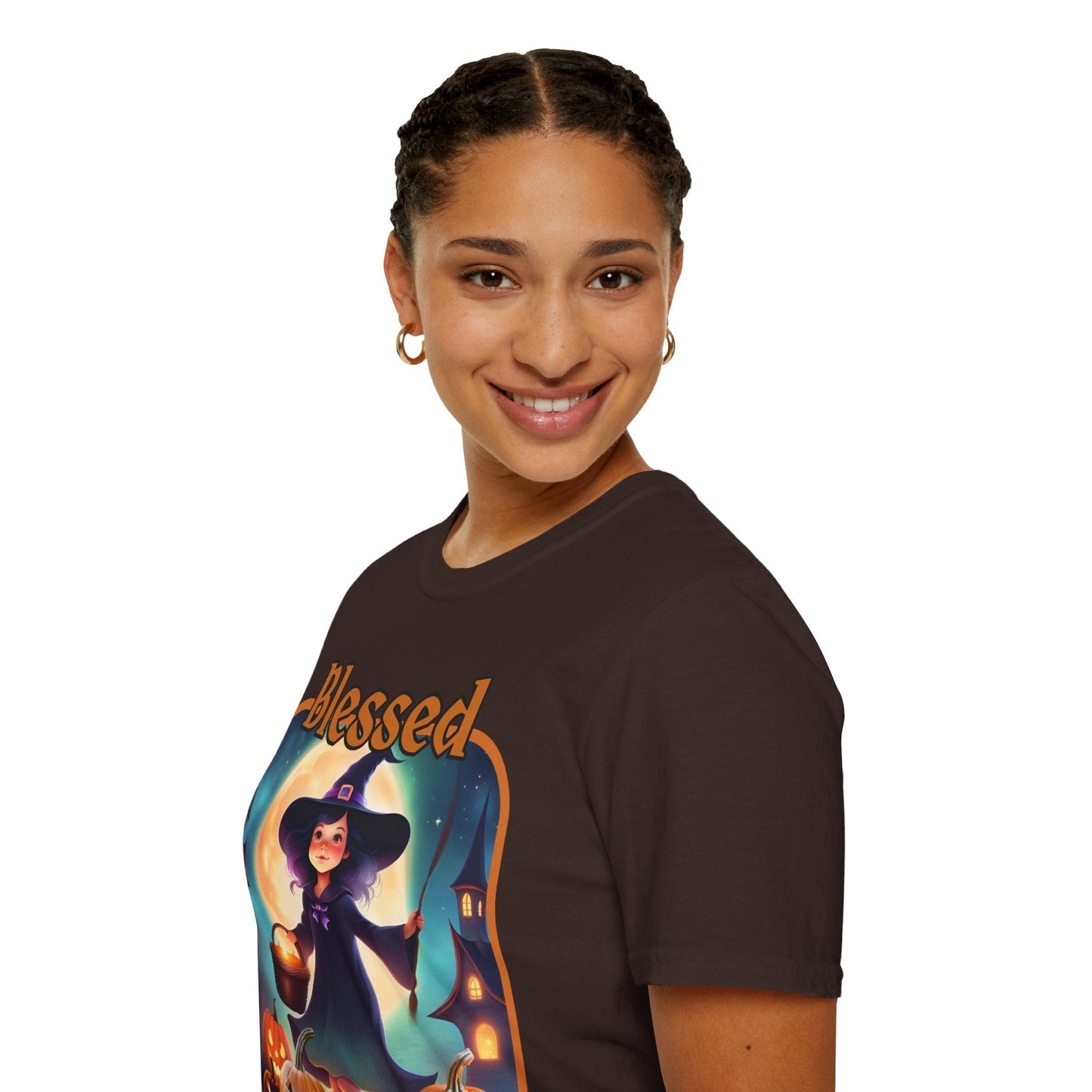 Blessed Samhain Little Witch ORfont DKcolors Unisex T-Shirt by cypherpunkgear – cypherpunkgear.com | Cypherpunk Merch