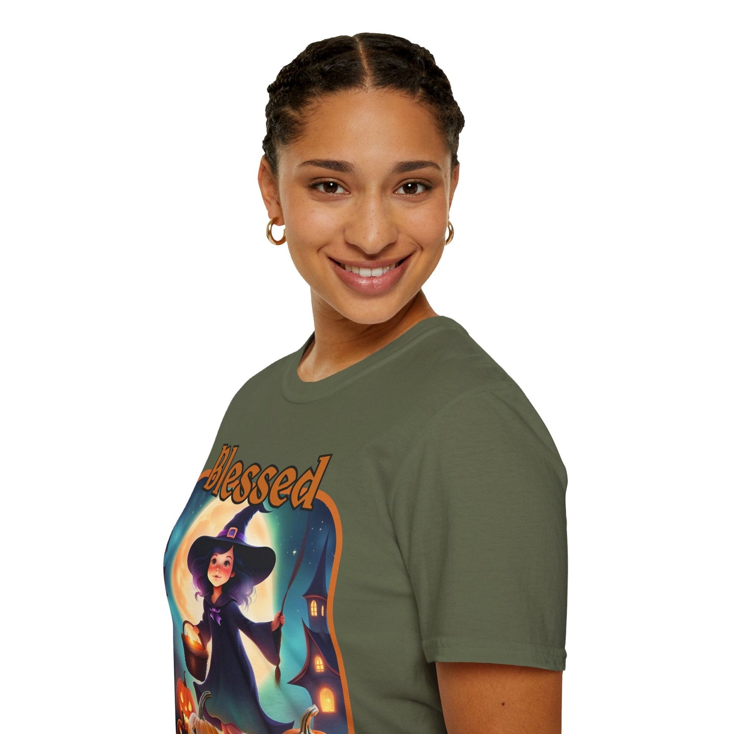Blessed Samhain Little Witch ORfont DKcolors Unisex T-Shirt by cypherpunkgear – cypherpunkgear.com | Cypherpunk Merch
