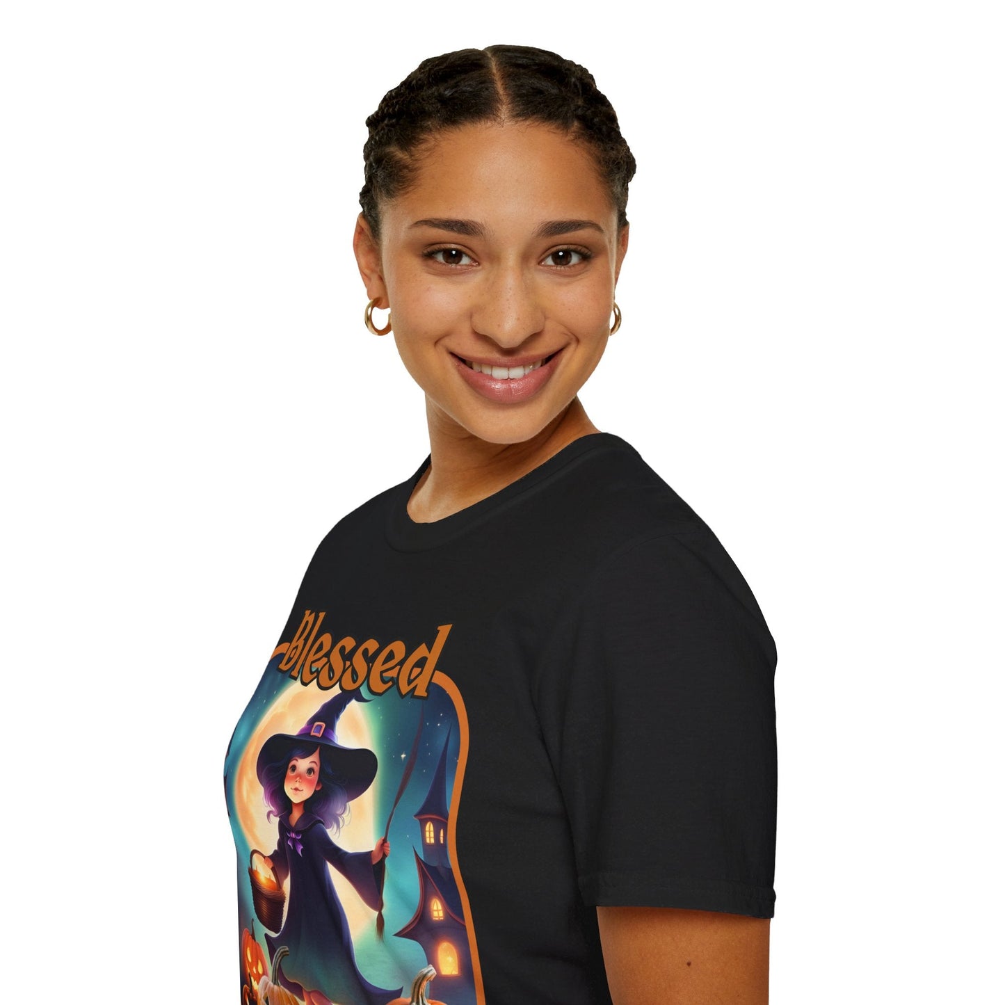 Blessed Samhain Little Witch ORfont DKcolors Unisex T-Shirt by cypherpunkgear – cypherpunkgear.com | Cypherpunk Merch