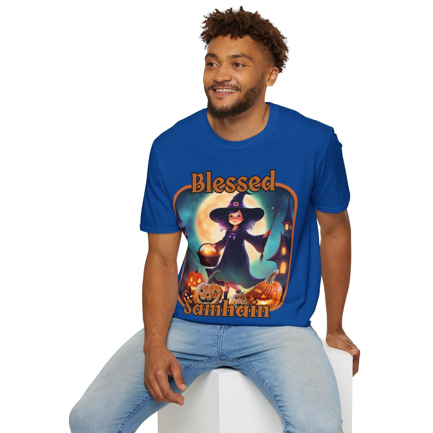 Blessed Samhain Little Witch ORfont DKcolors Unisex T-Shirt by cypherpunkgear – cypherpunkgear.com | Cypherpunk Merch