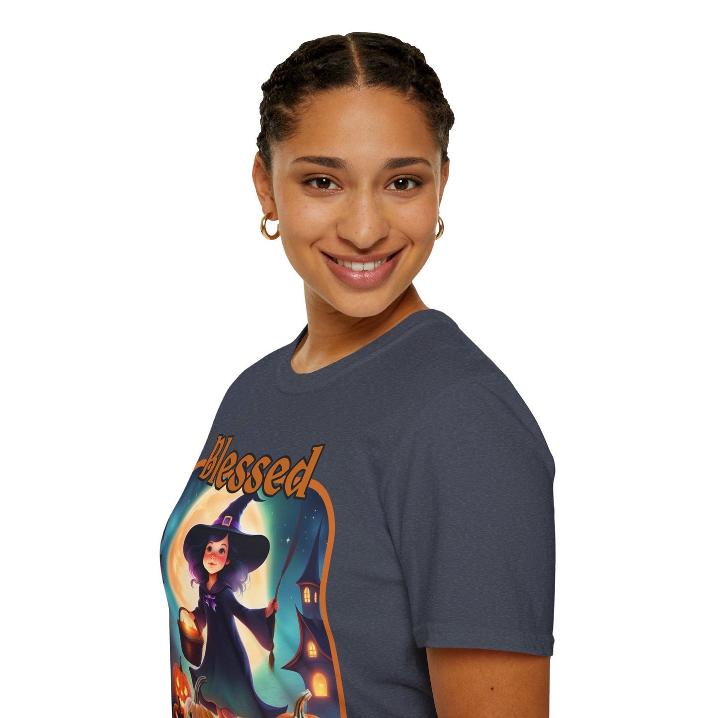 Blessed Samhain Little Witch ORfont DKcolors Unisex T-Shirt by cypherpunkgear – cypherpunkgear.com | Cypherpunk Merch