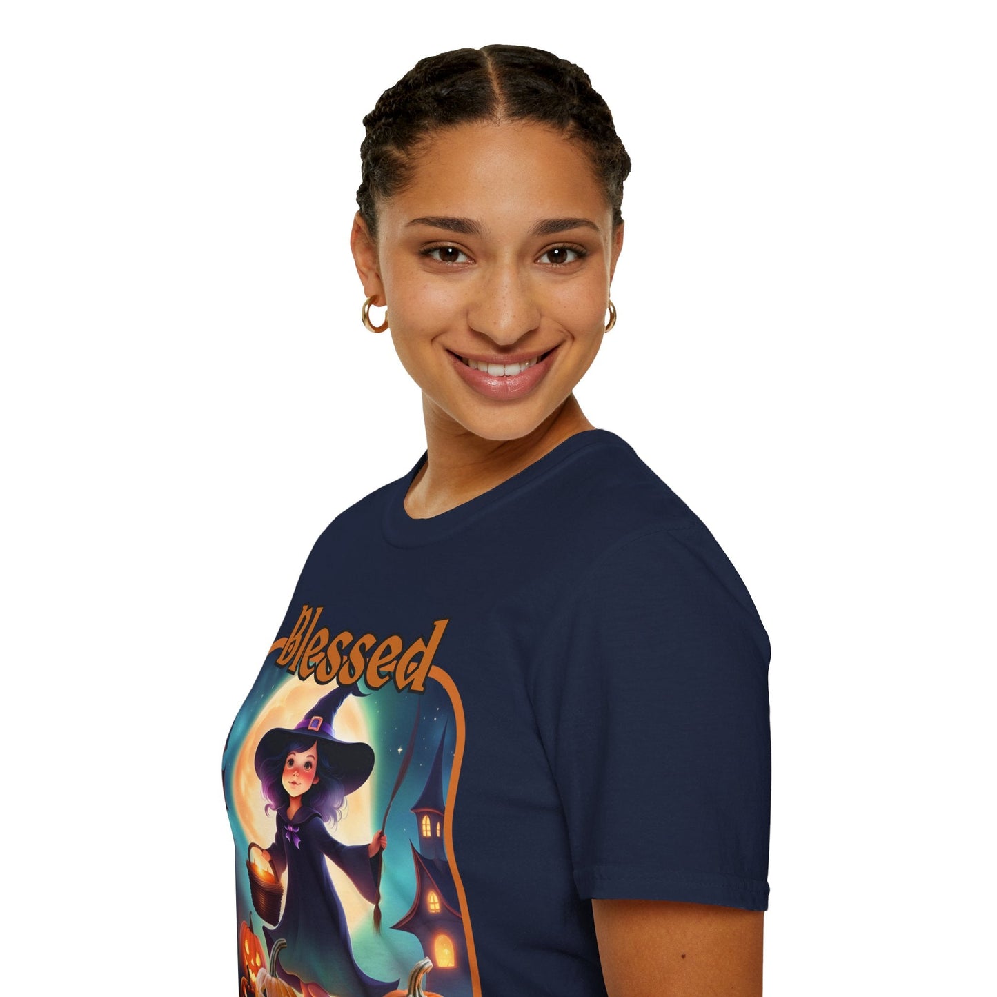 Blessed Samhain Little Witch ORfont DKcolors Unisex T-Shirt by cypherpunkgear – cypherpunkgear.com | Cypherpunk Merch