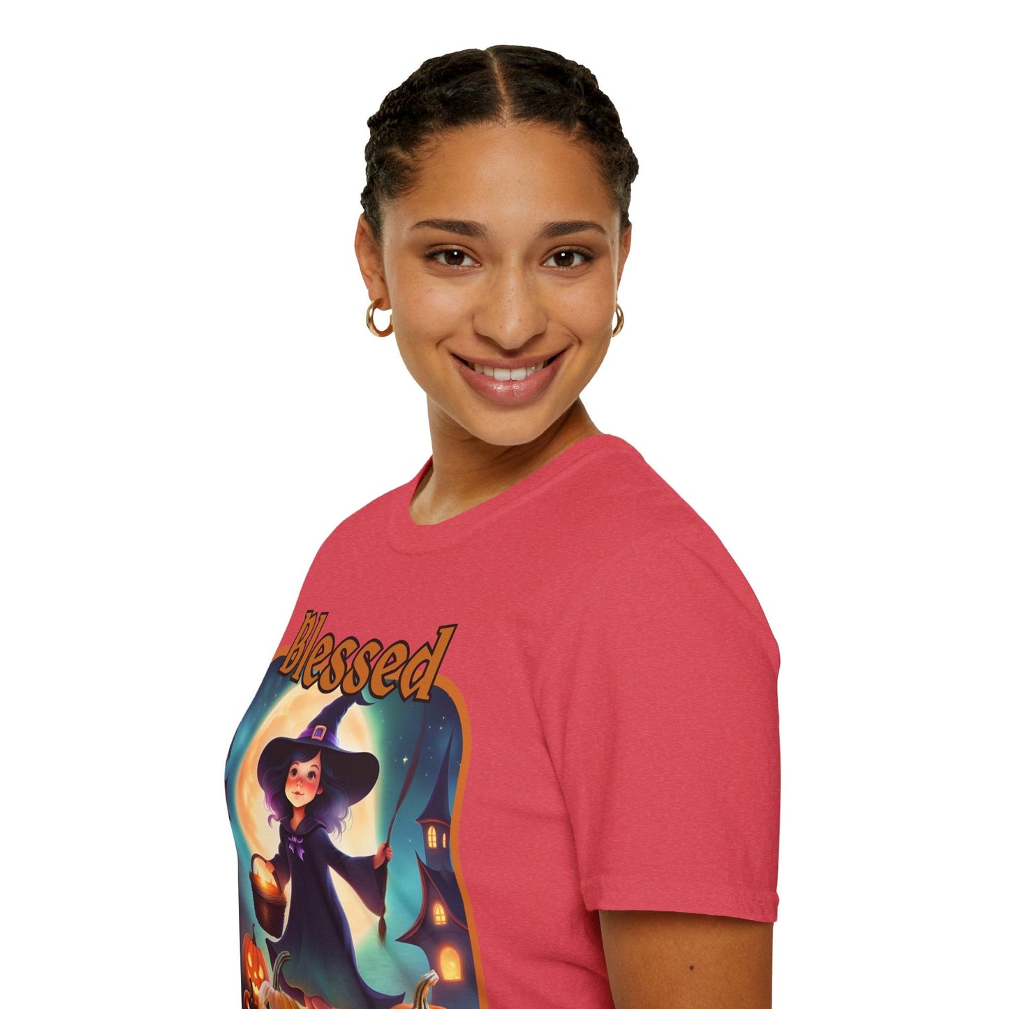 Blessed Samhain Little Witch ORfont LTcolors Unisex T-Shirt by cypherpunkgear – cypherpunkgear.com | Cypherpunk Merch