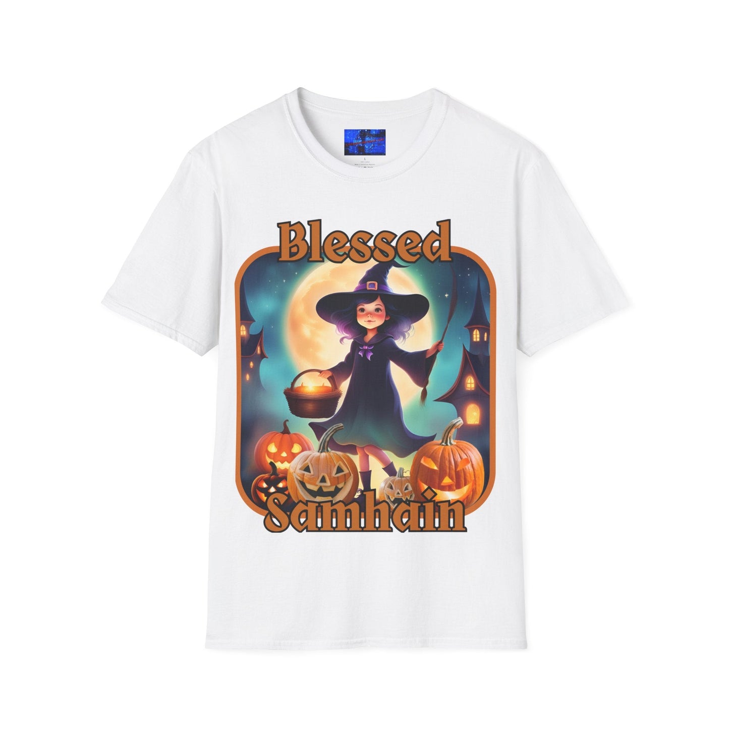 Blessed Samhain Little Witch ORfont LTcolors Unisex T-Shirt by cypherpunkgear – cypherpunkgear.com | Cypherpunk Merch
