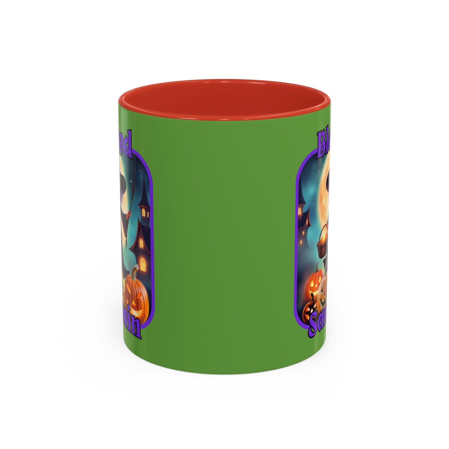 Blessed Samhain Little Witch PRfont Accent Mug by cypherpunkgear – cypherpunkgear.com | Cypherpunk Merch