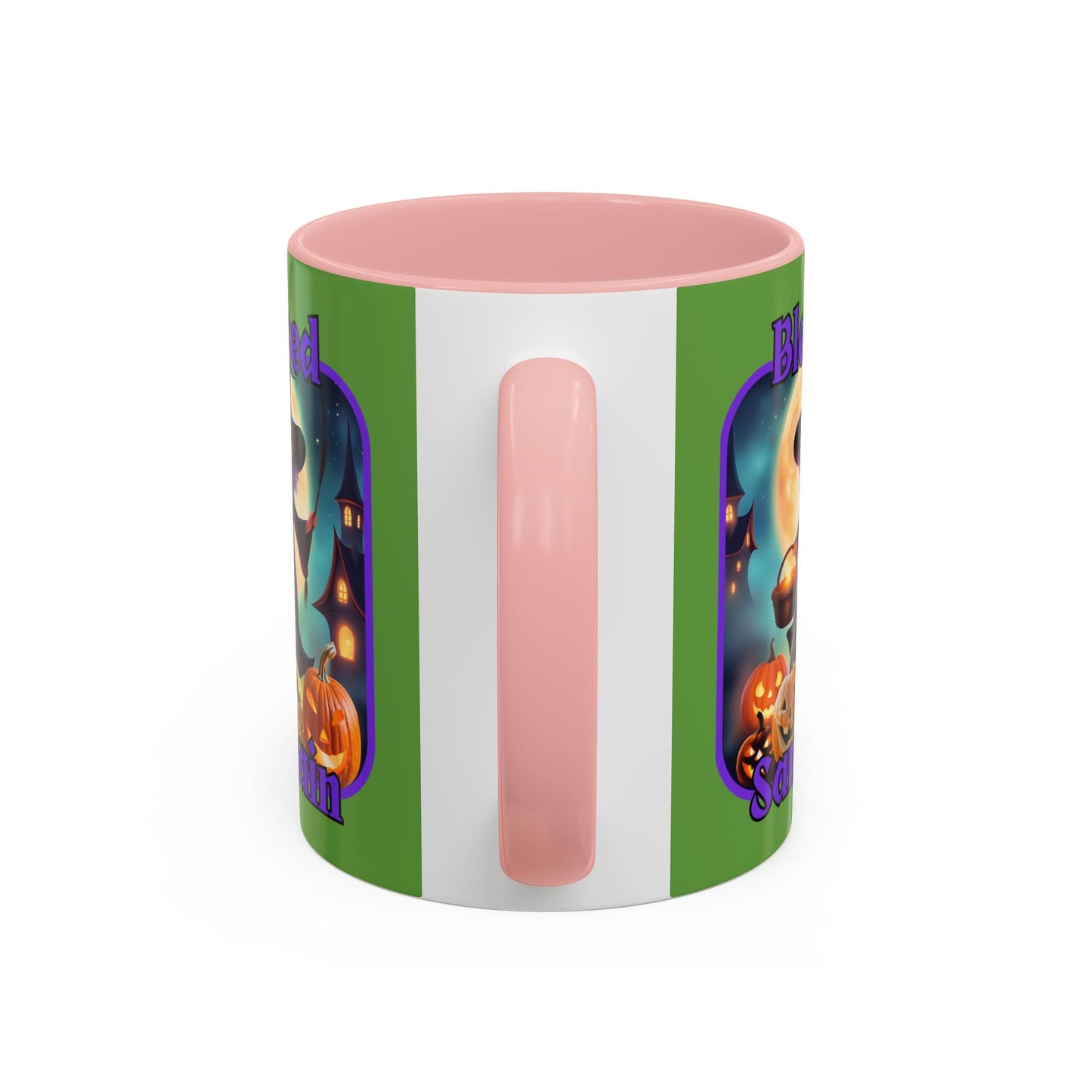 Blessed Samhain Little Witch PRfont Accent Mug by cypherpunkgear – cypherpunkgear.com | Cypherpunk Merch