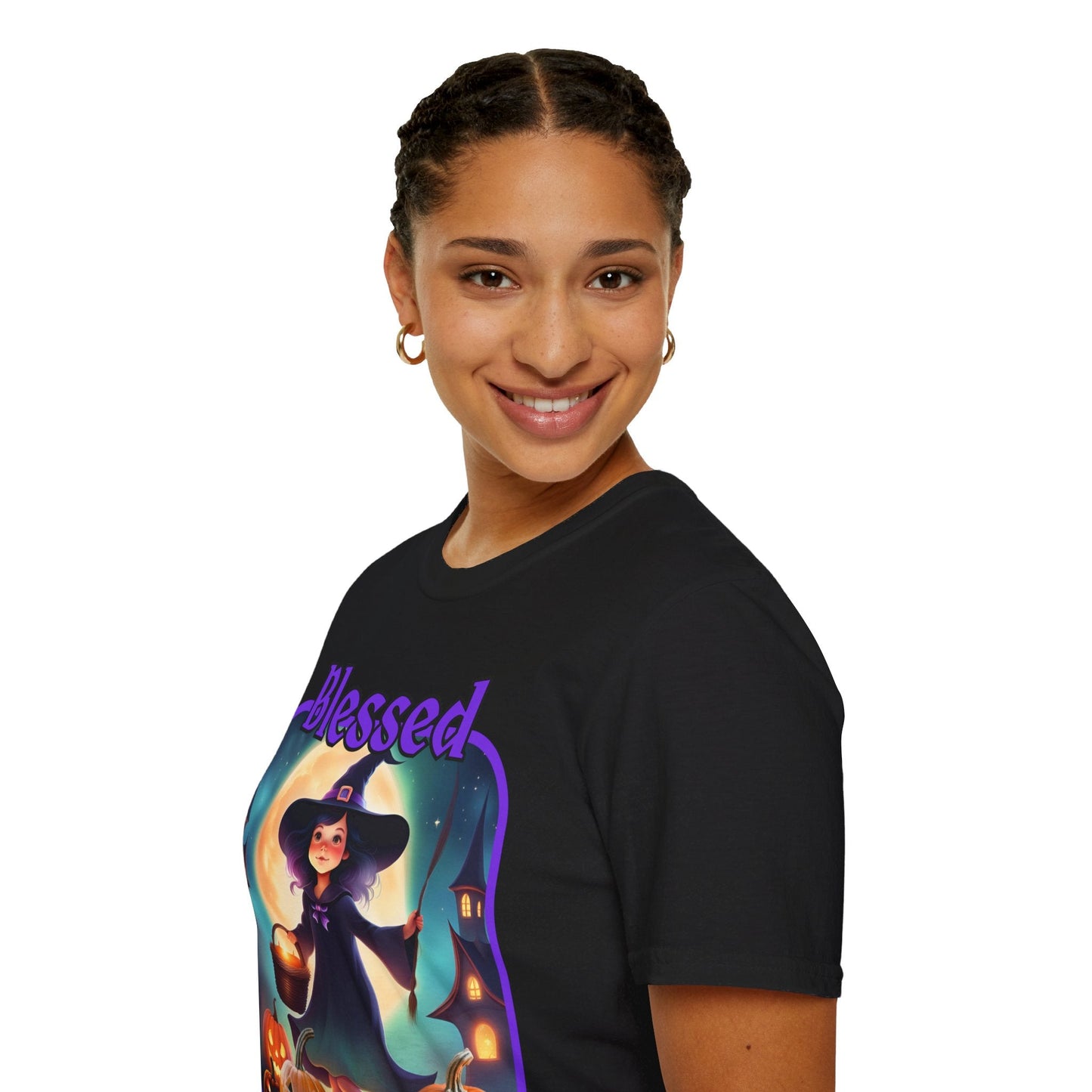 Blessed Samhain Little Witch PRfont DKcolors Unisex T-Shirt by cypherpunkgear – cypherpunkgear.com | Cypherpunk Merch