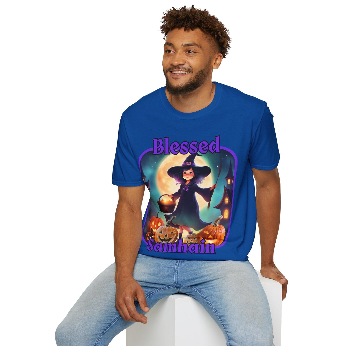 Blessed Samhain Little Witch PRfont DKcolors Unisex T-Shirt by cypherpunkgear – cypherpunkgear.com | Cypherpunk Merch