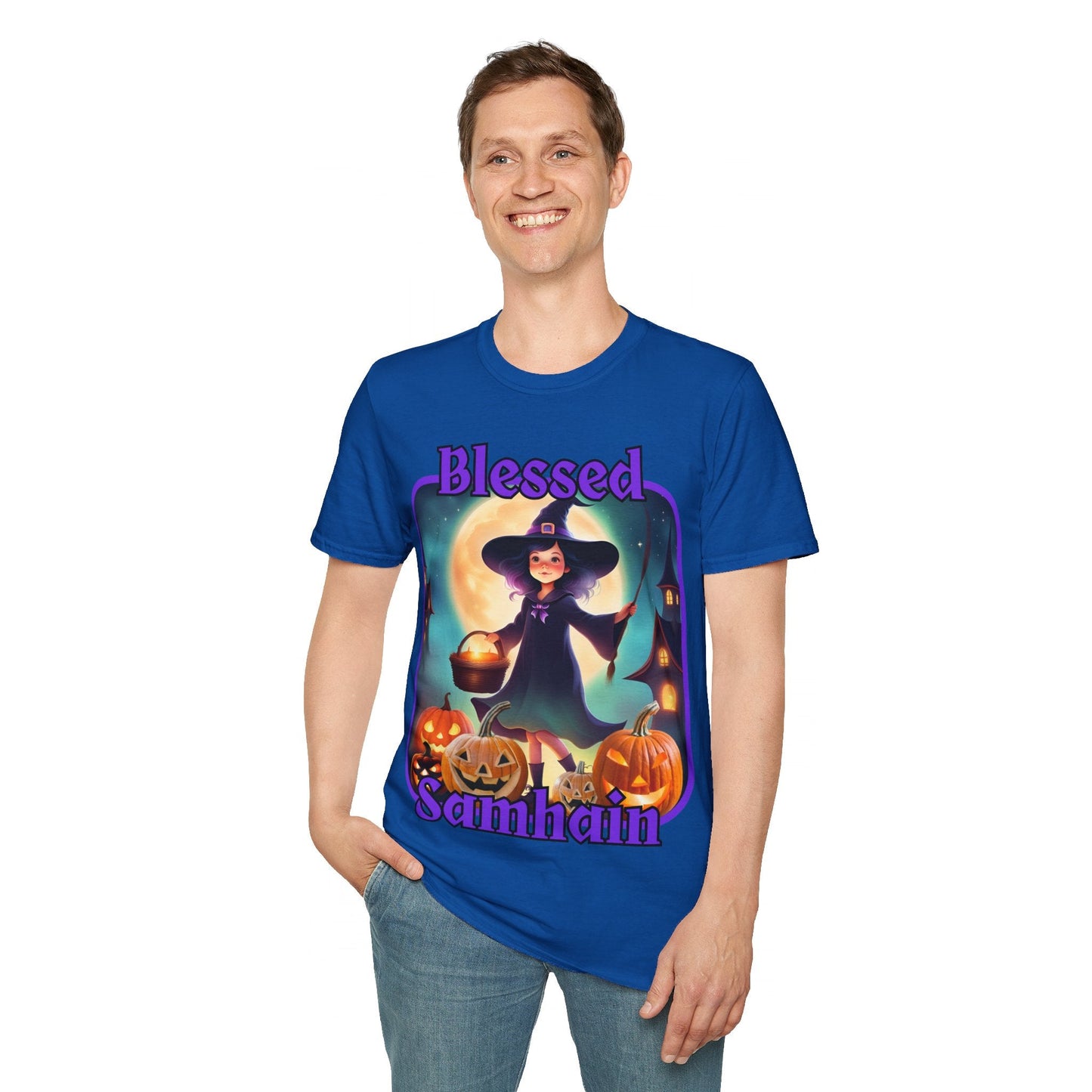 Blessed Samhain Little Witch PRfont DKcolors Unisex T-Shirt by cypherpunkgear – cypherpunkgear.com | Cypherpunk Merch